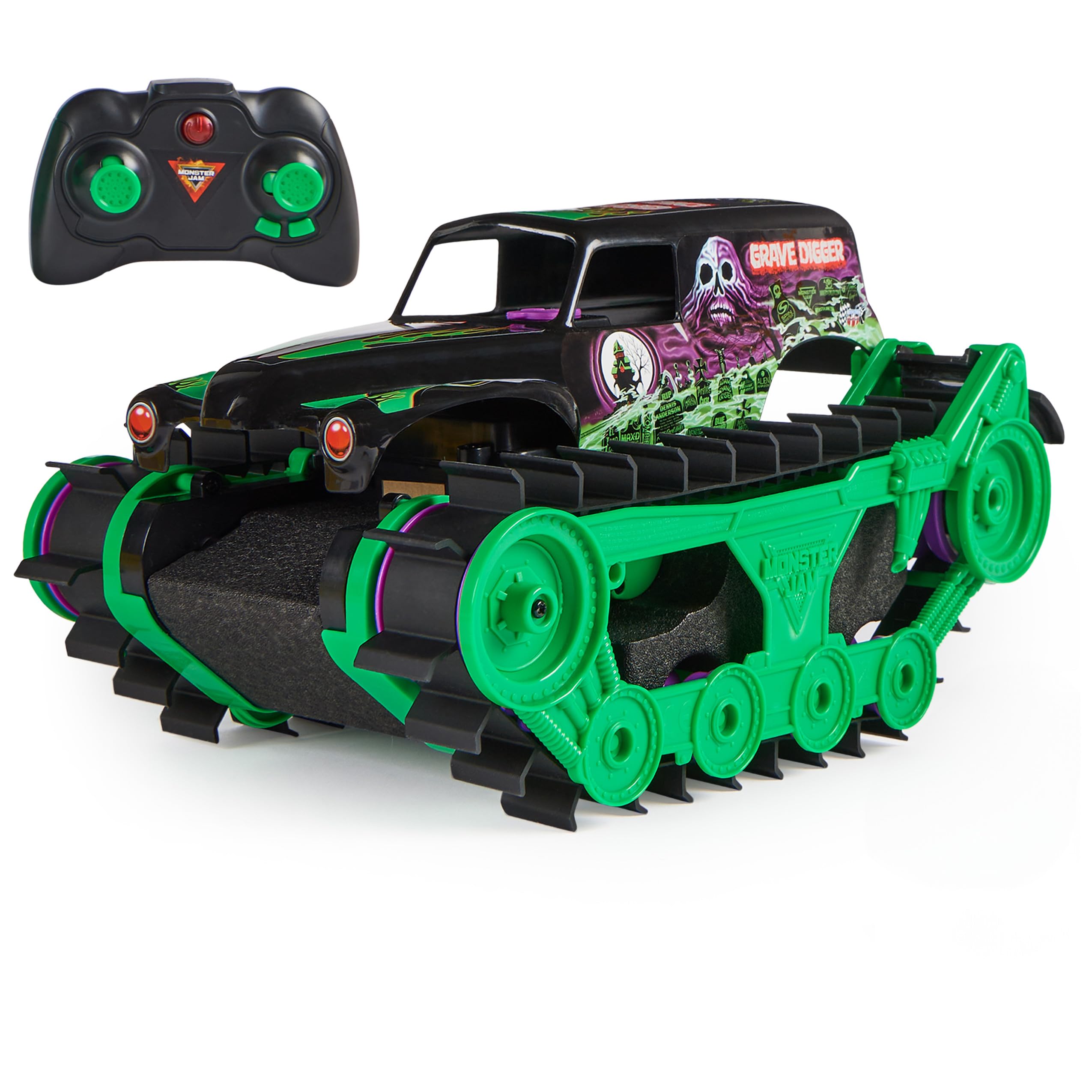 Vehículo Teledirigido Monster Jam Grave Digger Trax 1:15 - Venta Internacional.