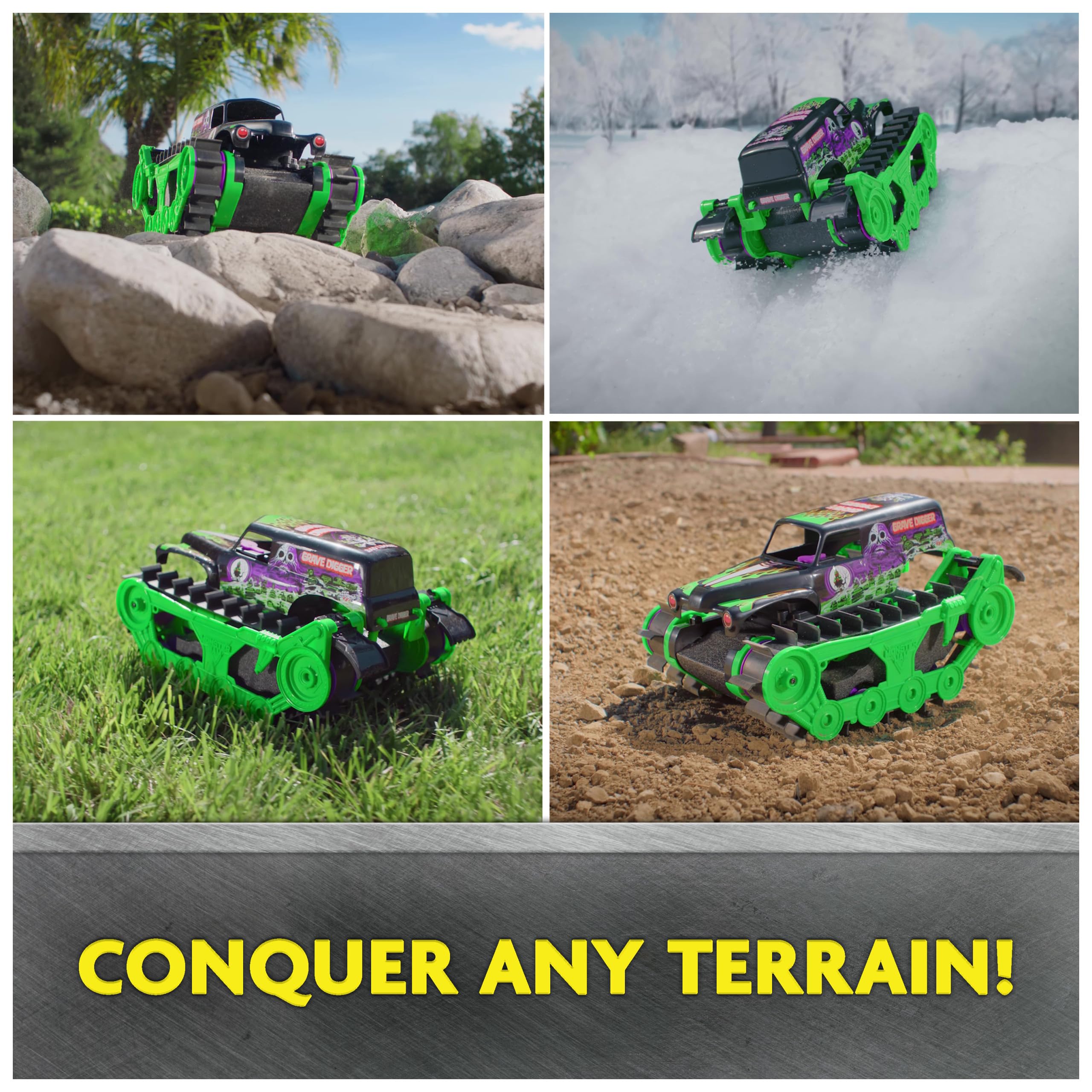 Foto 5 | Vehículo Teledirigido Monster Jam Grave Digger Trax 1:15 - Venta Internacional.