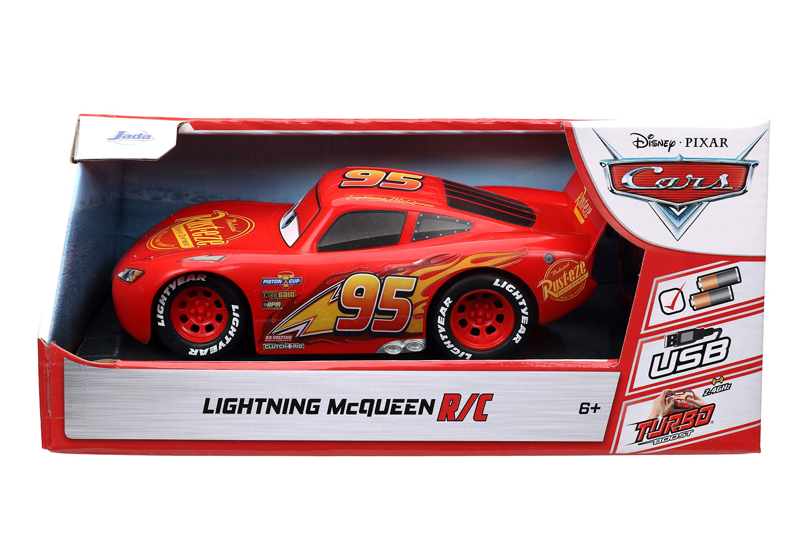 Foto 7 pulgar | Coche de Control Remoto Jada Toys Pixar Cars 1:24 Rayo McQueen - Venta Internacional