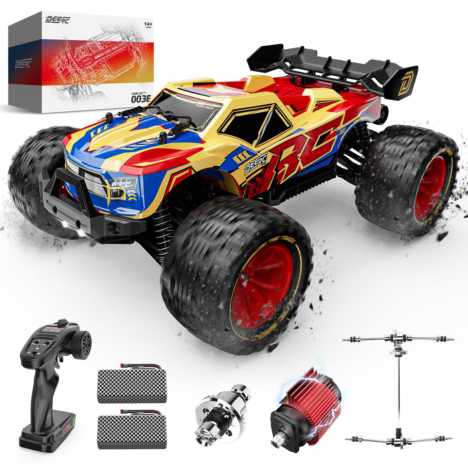 Coche Rc Deerc 1/14 Sin Escobillas, 50 Km/h, Alta Velocidad, Resistente Al Agua - Venta Internacional. $2,779