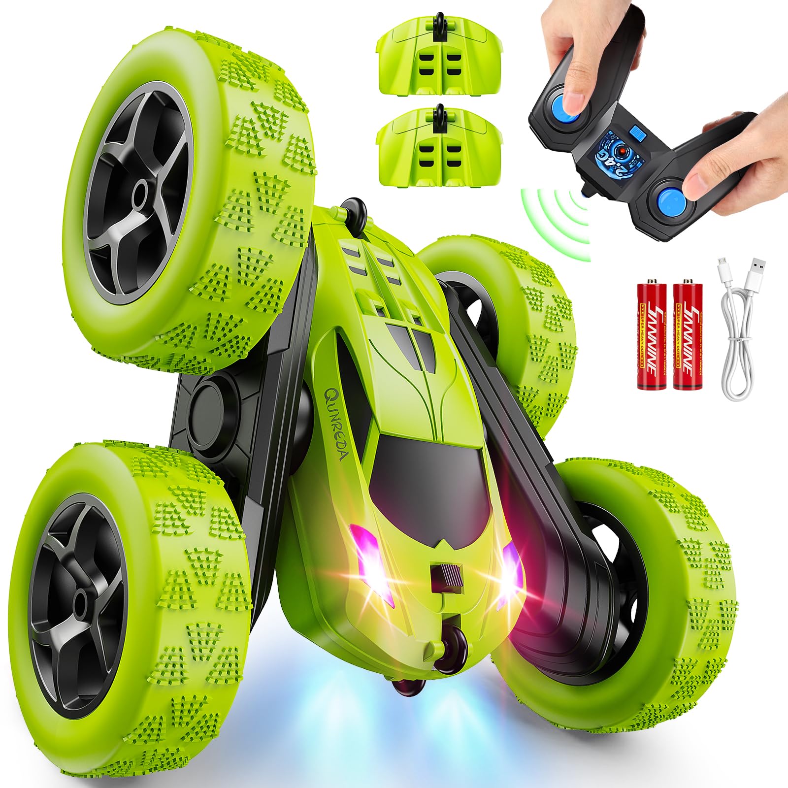 Foto 2 pulgar | Rc Stunt Car Qunreda, Mando A Distancia Giratorio De 360° Para Niños De Más De 6 Años - Venta Internacional.