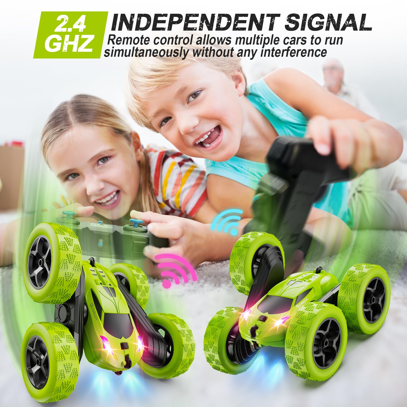 Foto 4 pulgar | Rc Stunt Car Qunreda, Mando A Distancia Giratorio De 360° Para Niños De Más De 6 Años - Venta Internacional.