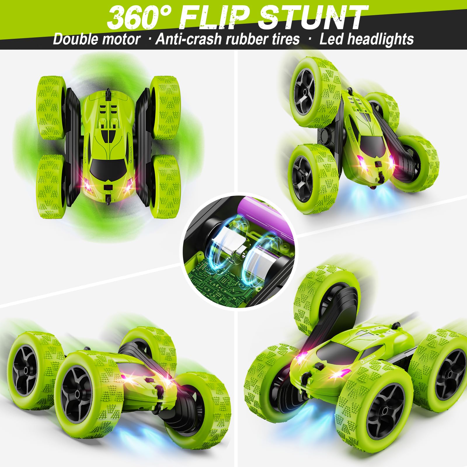 Foto 5 pulgar | Rc Stunt Car Qunreda, Mando A Distancia Giratorio De 360° Para Niños De Más De 6 Años - Venta Internacional.