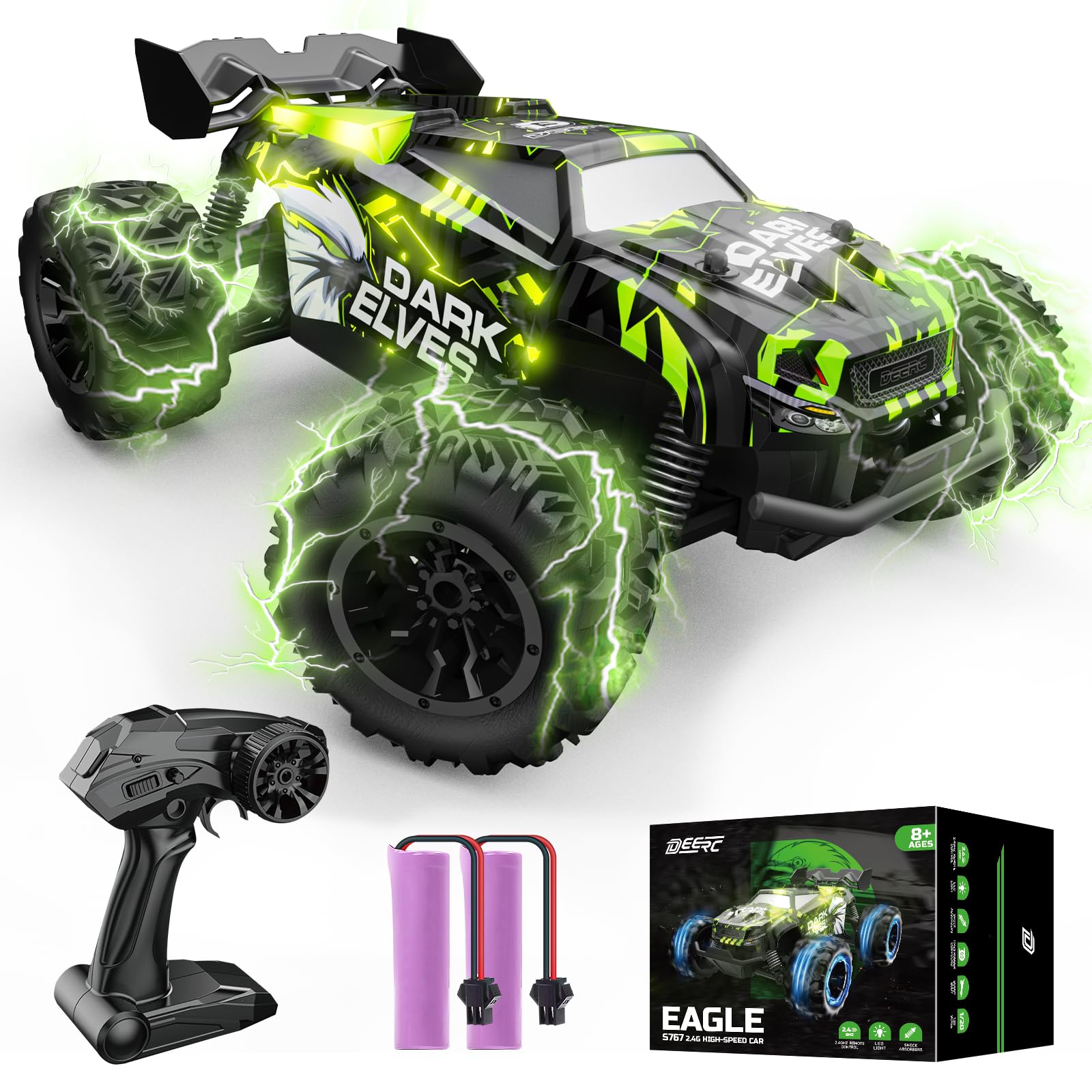 Coche De Control Remoto Deerc Glowing Eagle Para Niños De 8 A 12 Años - Venta Internacional.