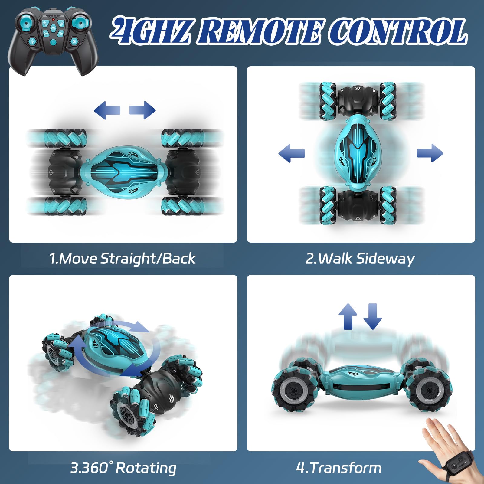 Foto 4 | Coche De Control Remoto Minetom Con Sensor De Gestos Para Niños De 6 A 12 Años - Venta Internacional.