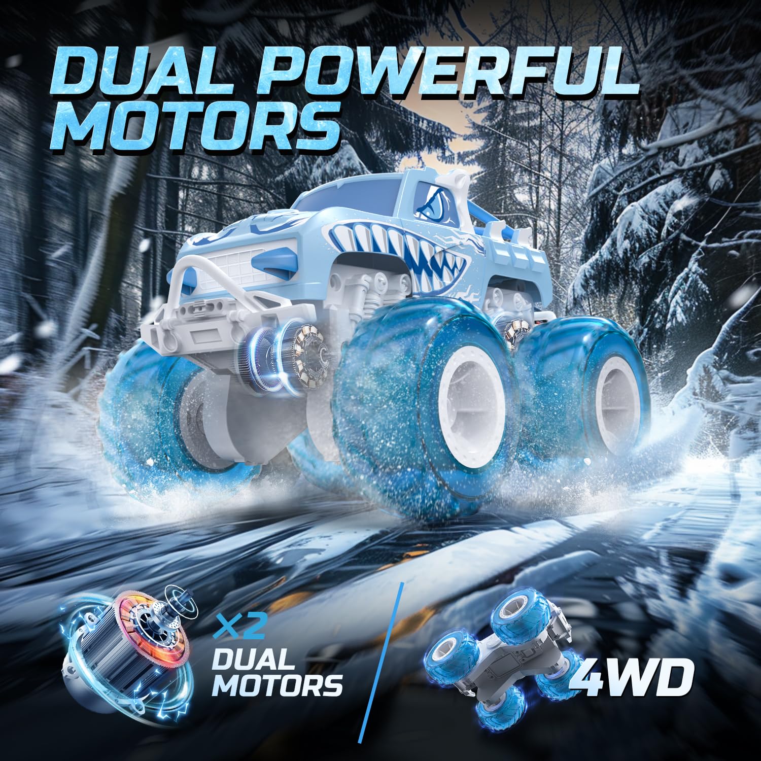 Foto 6 pulgar | Rc Monster Truck Boat Deerc Amphibious 4wd Con 2 Baterías - Venta Internacional.