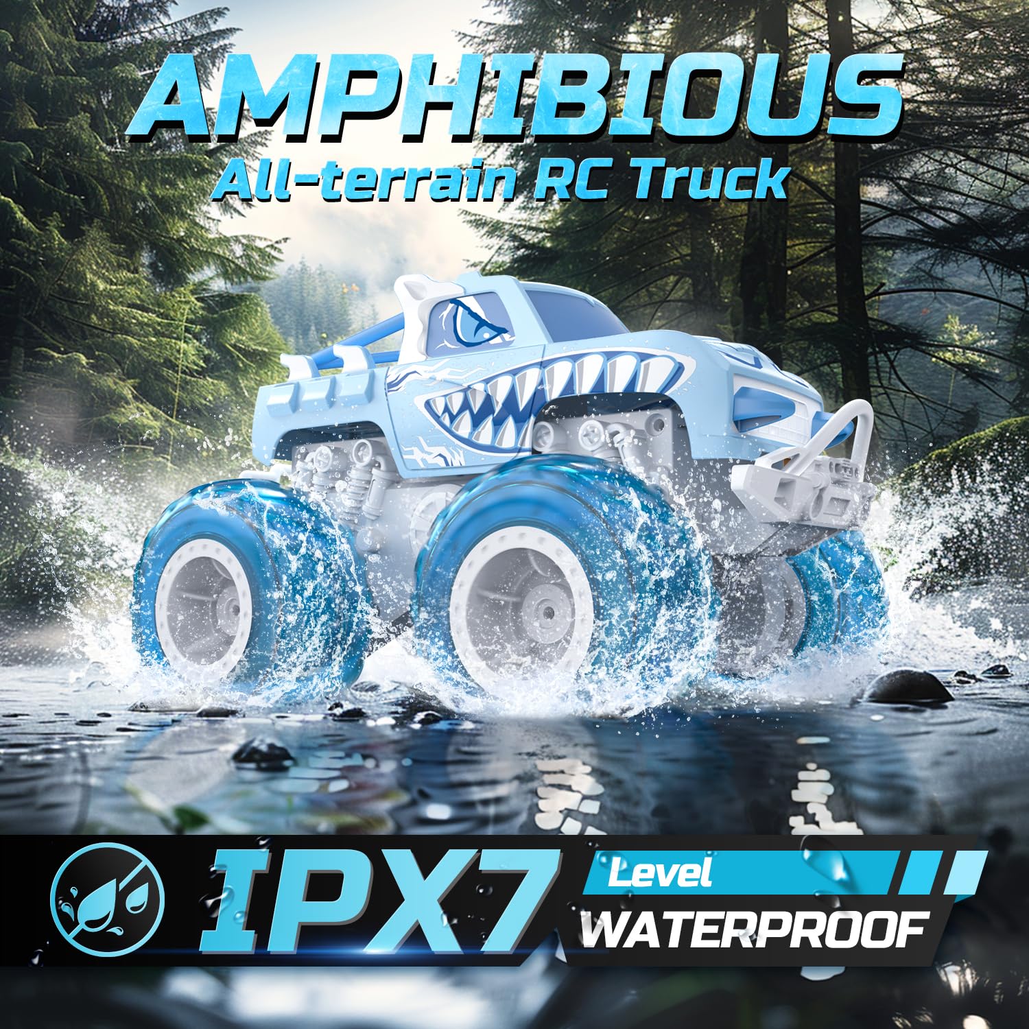 Foto 8 pulgar | Rc Monster Truck Boat Deerc Amphibious 4wd Con 2 Baterías - Venta Internacional.