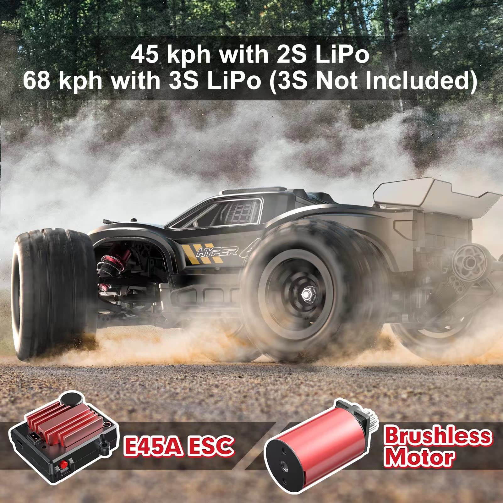 Foto 3 pulgar | Camión Rc Hyper Go H16bm 1/16 Rtr Sin Escobillas De 42 Mph Para Adultos - Venta Internacional.