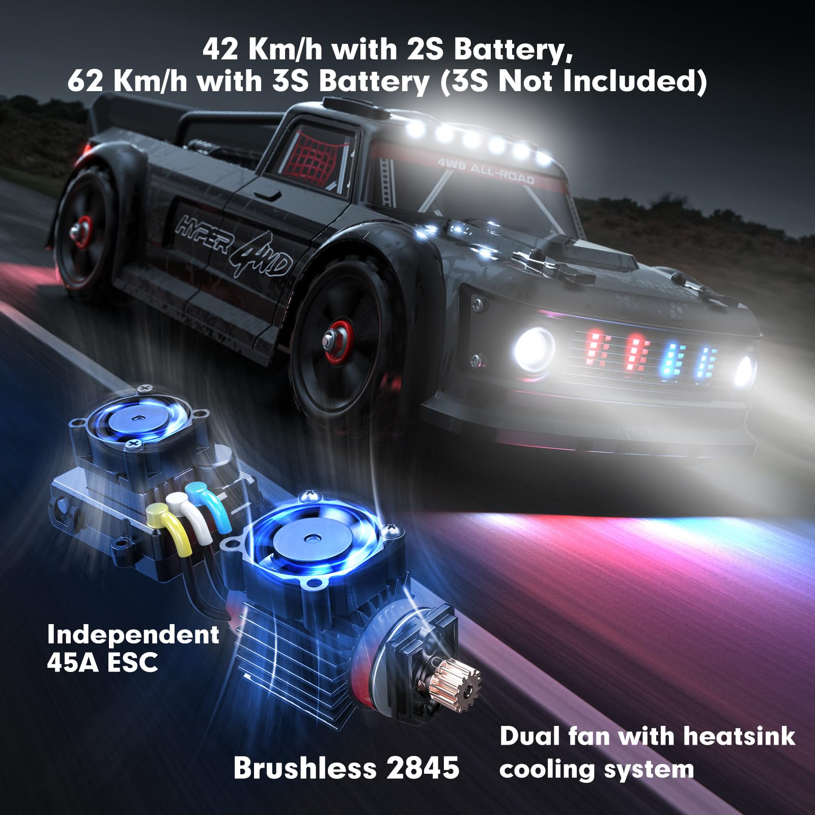 Foto 2 | Rc Drift Car Hyper Go 14301 1/14 Rtr Sin Escobillas Con Giroscopio A 62 Km/h - Venta Internacional.