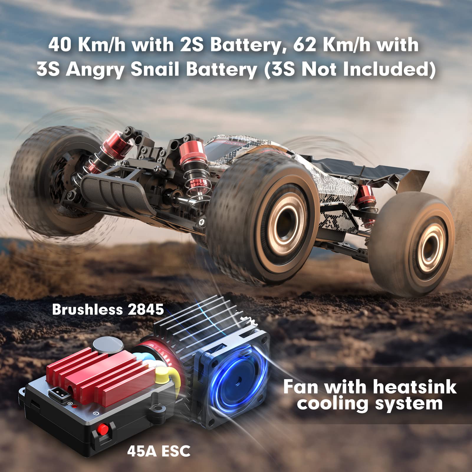 Foto 2 | Cochecito Rc Hyper Go H16pl 1/16 Rtr Sin Escobillas 62 Km/h 2s 2000 Mah - Venta Internacional.