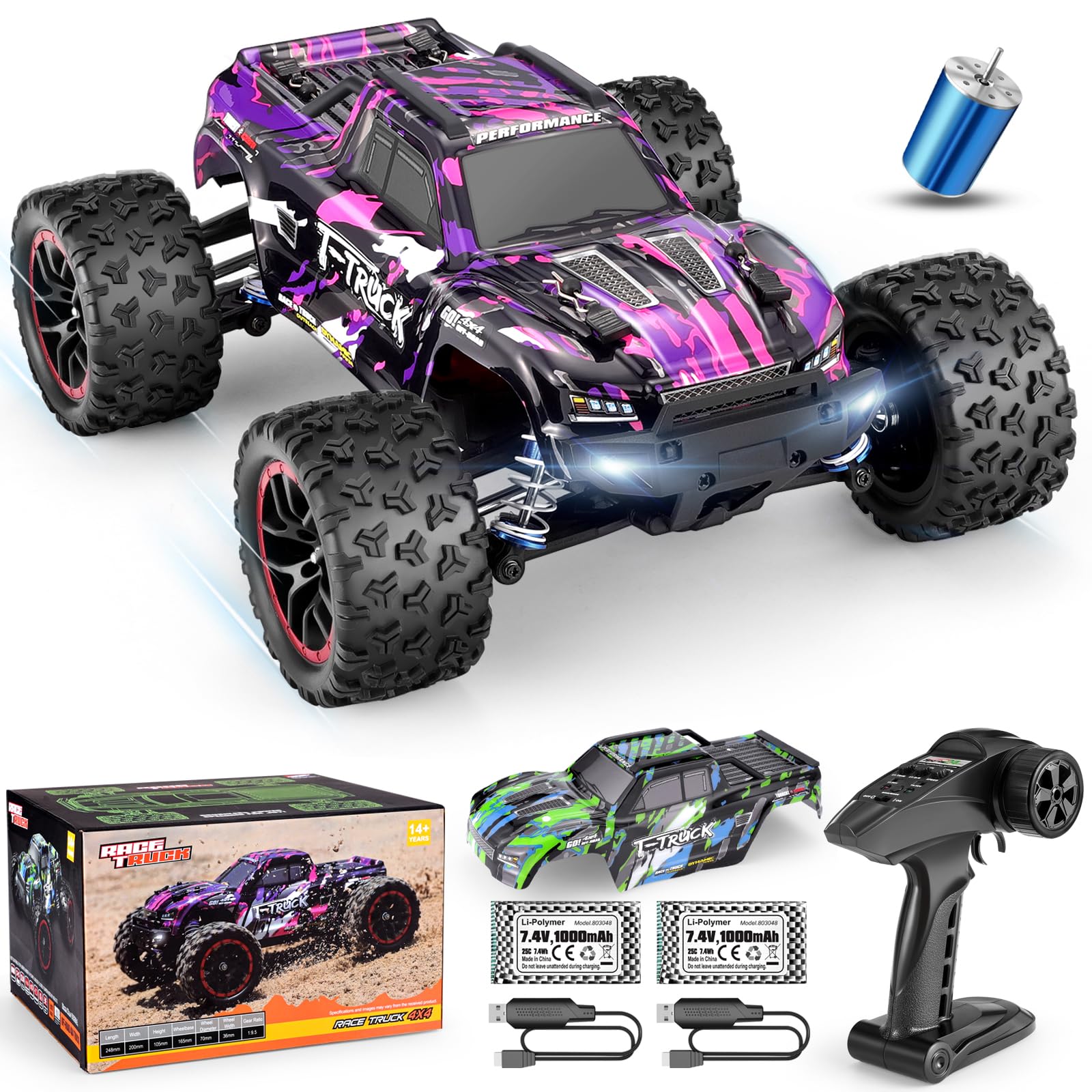 Coche Rc Haiboxing A Escala 1/18, Sin Escobillas, Todo Terreno, 48 Km/h - Venta Internacional.