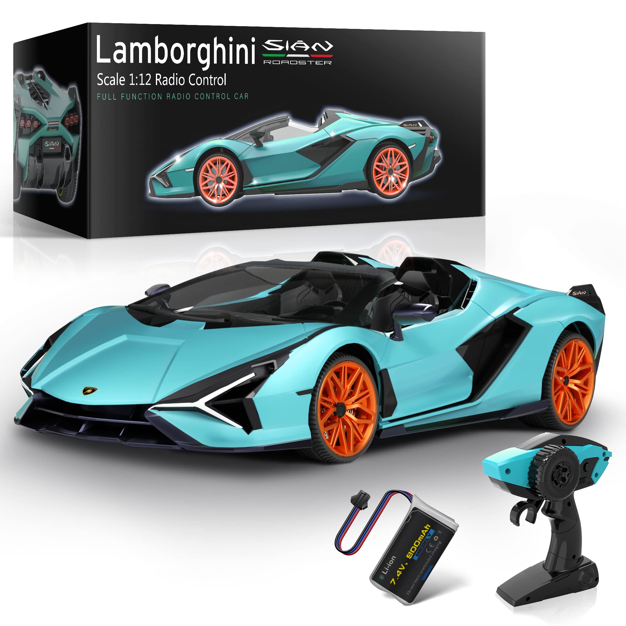 Coche A Control Remoto Miebely Lamborghini Escala 1:12 Azul - Venta Internacional.