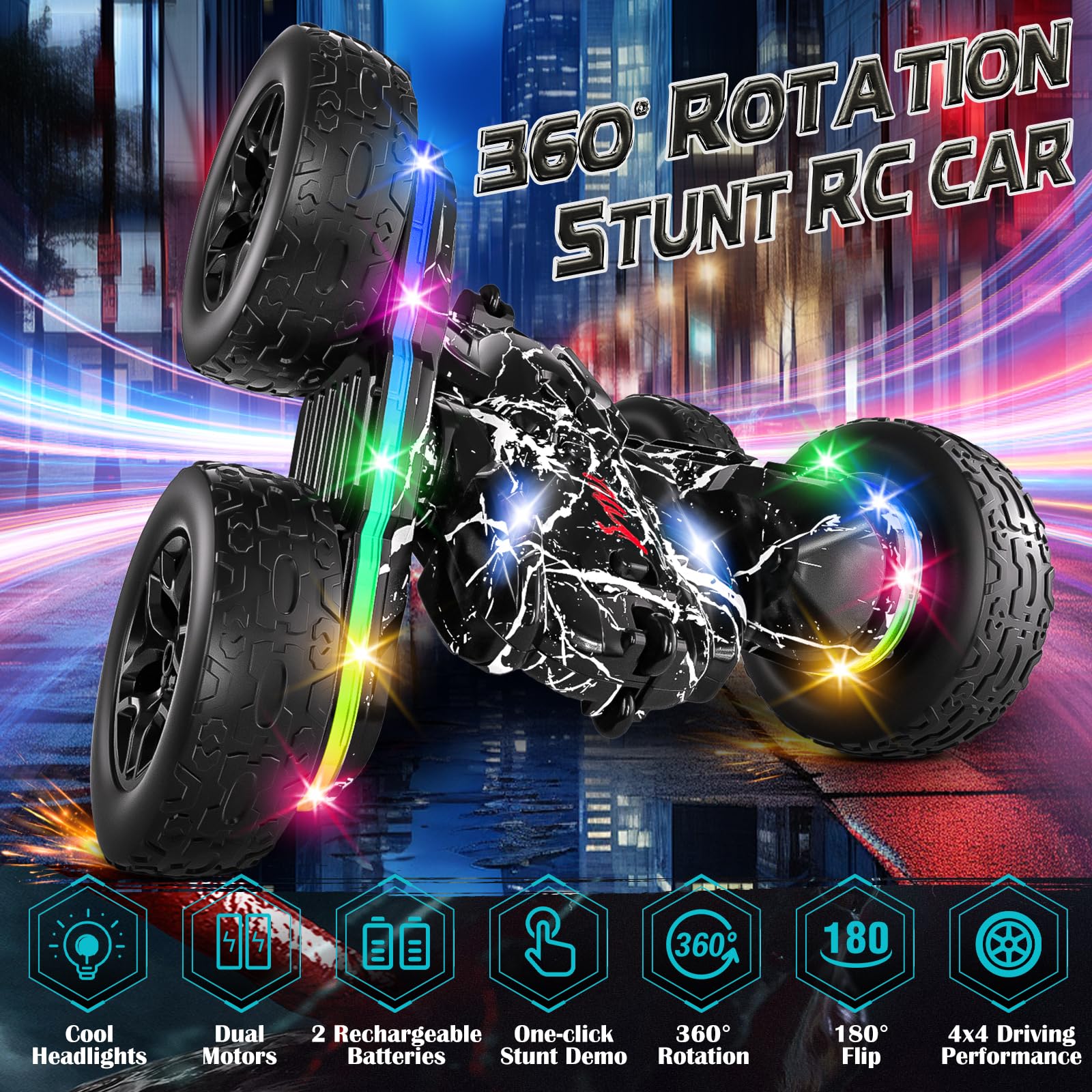 Foto 3 pulgar | Coches De Control Remoto Terucle Rc Para Niños De 5 A 7 Años Con Luces - Venta Internacional.