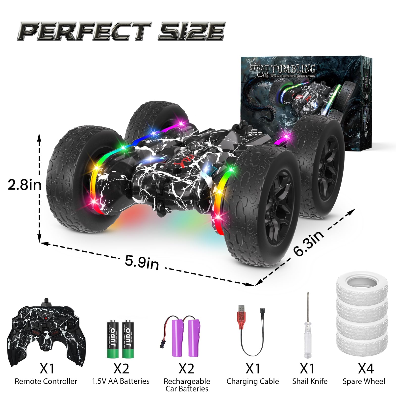 Foto 7 pulgar | Coches De Control Remoto Terucle Rc Para Niños De 5 A 7 Años Con Luces - Venta Internacional.