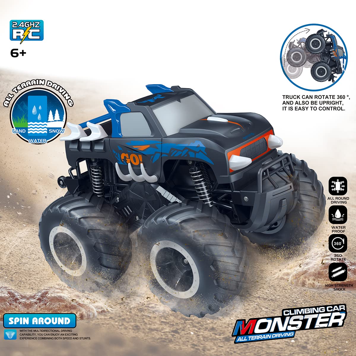 Foto 5 pulgar | Rc Car Threeking Pick-up Todoterreno A Escala 1:16 A Escala 1:16 - Venta Internacional.