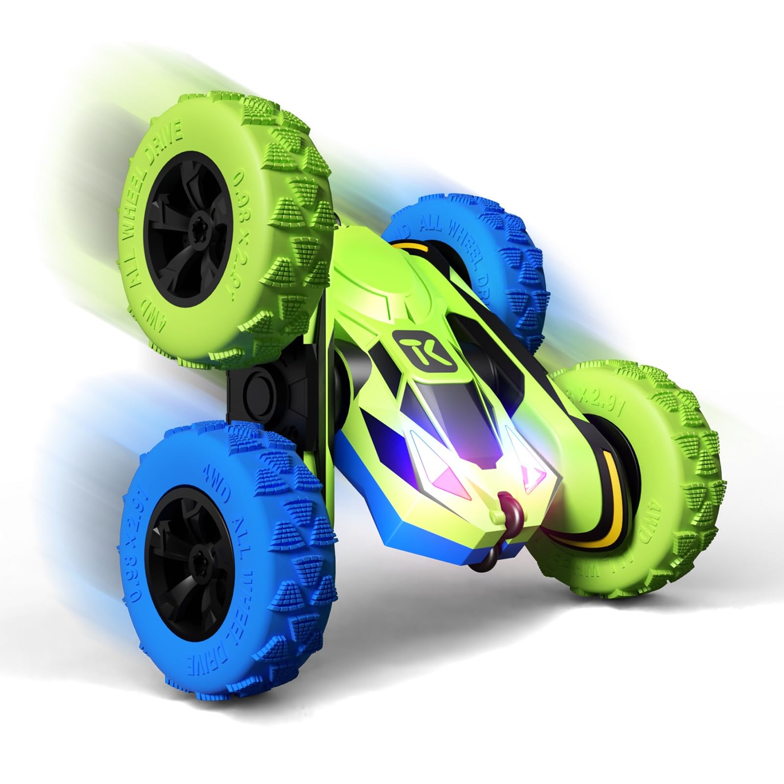 Foto 6 | Control Remoto Rc Stunt Car Threeking De Doble Cara, Verde Y Azul - Venta Internacional.
