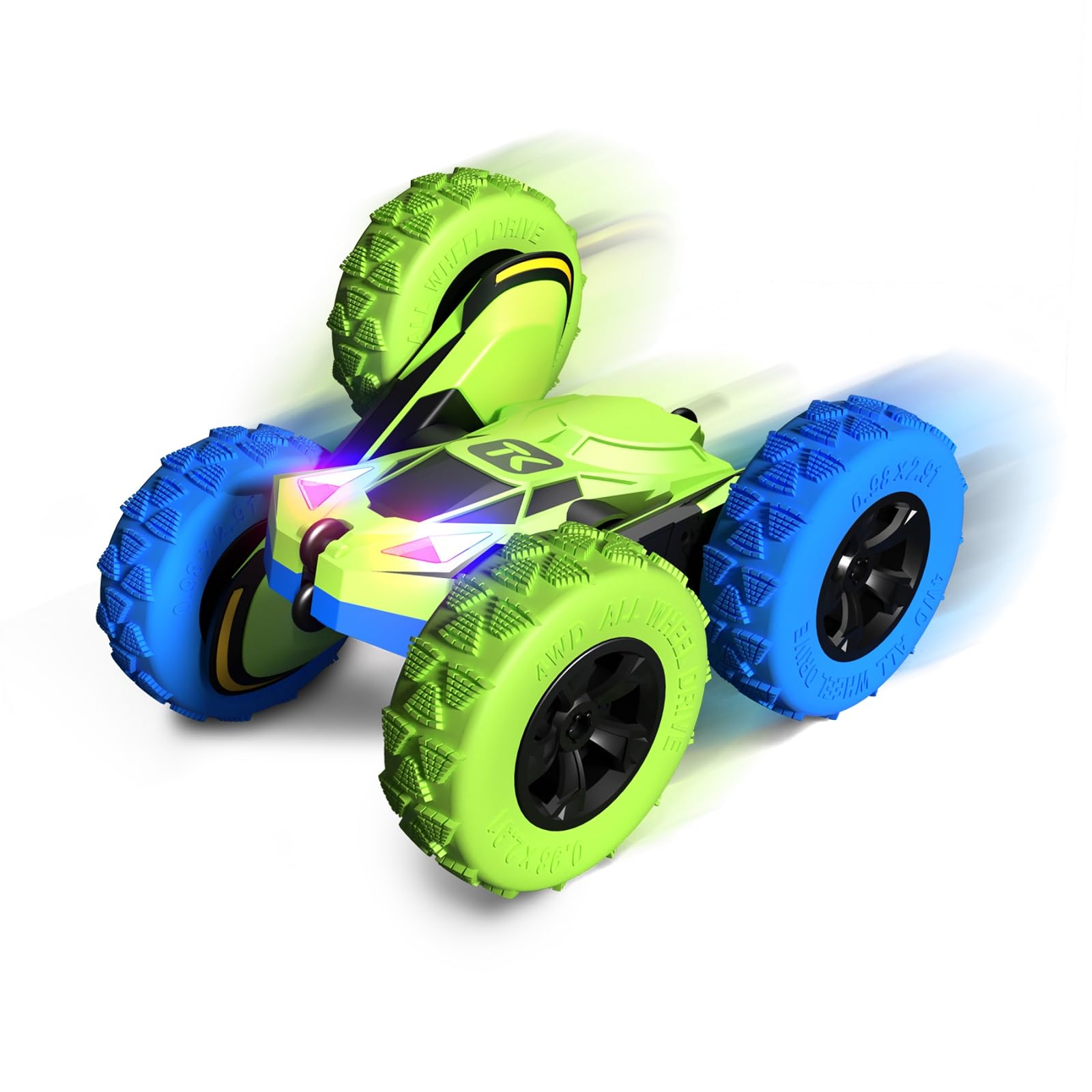 Foto 7 | Control Remoto Rc Stunt Car Threeking De Doble Cara, Verde Y Azul - Venta Internacional.