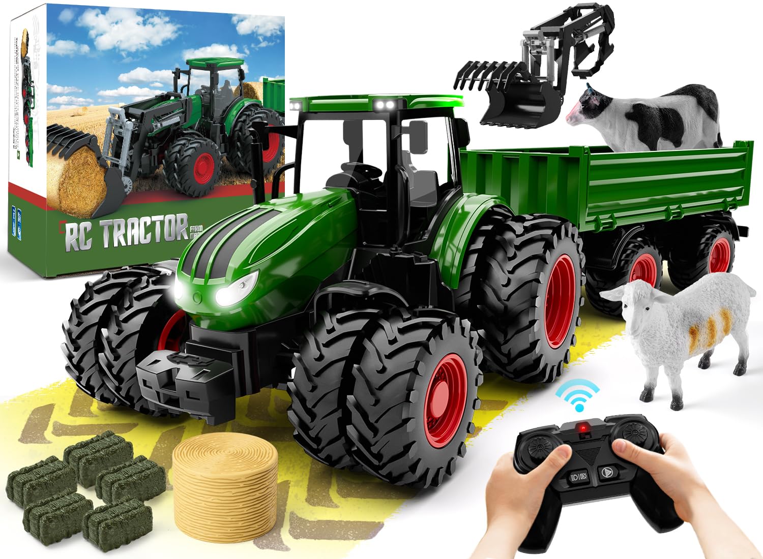 Foto 2 pulgar | Tractor De Control Remoto De Juguete Uarzt Con Camión Y Remolque Para Niños - Venta Internacional.