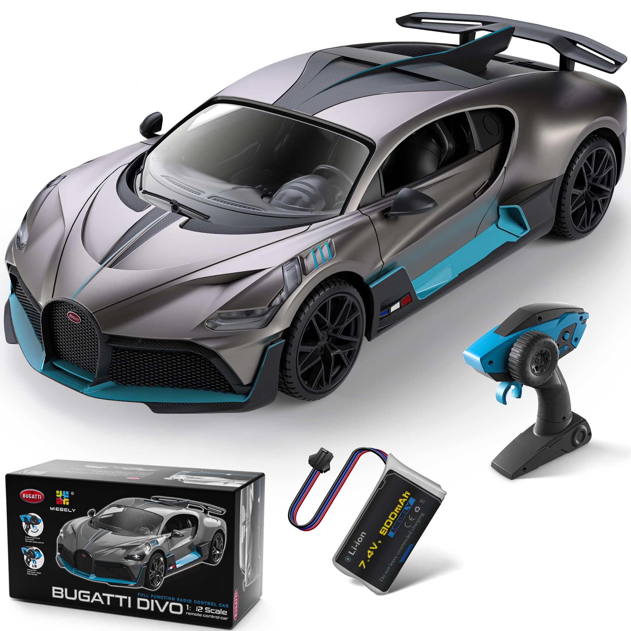 Foto 2 pulgar | Coche A Control Remoto Miebely Bugatti Divo Escala 1/12 12 Km/h - Venta Internacional.