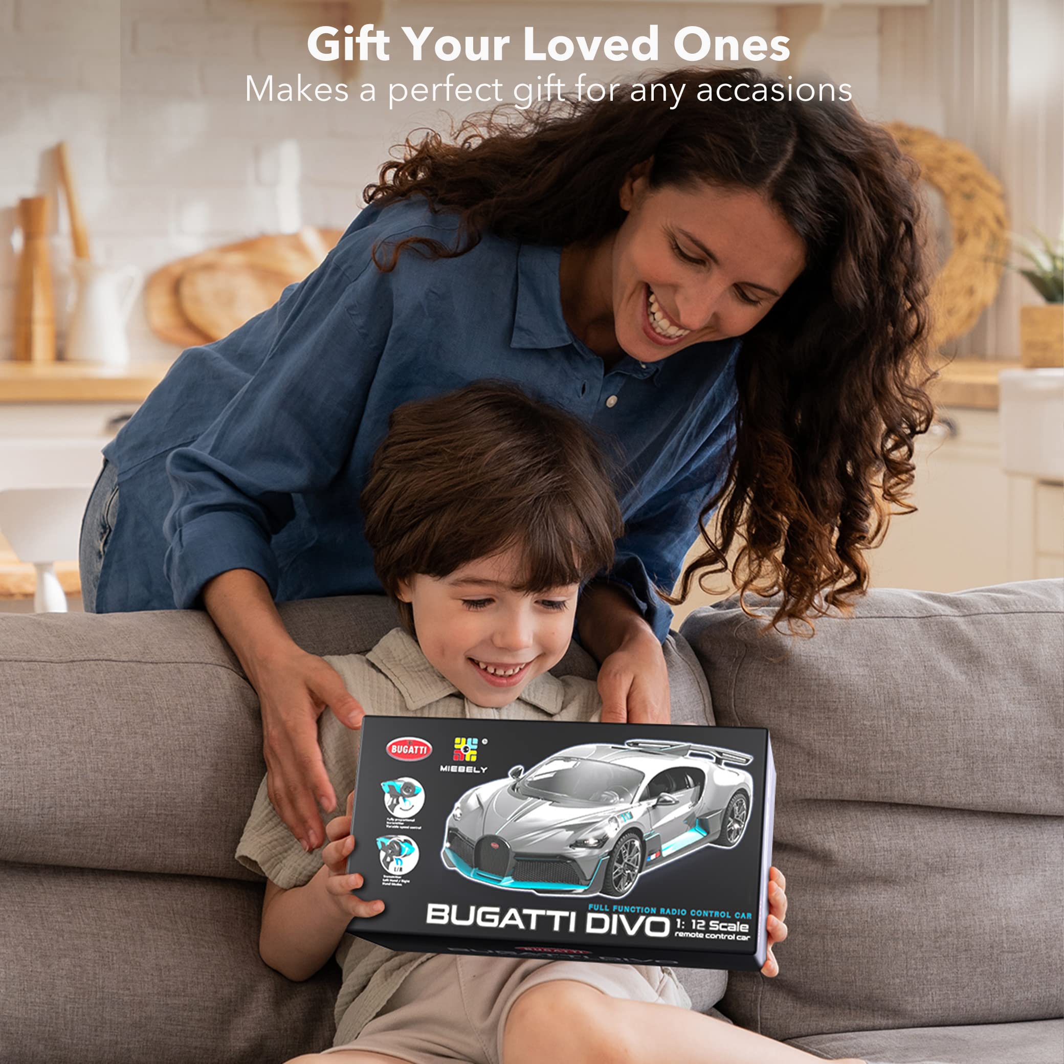 Foto 7 pulgar | Coche A Control Remoto Miebely Bugatti Divo Escala 1/12 12 Km/h - Venta Internacional.