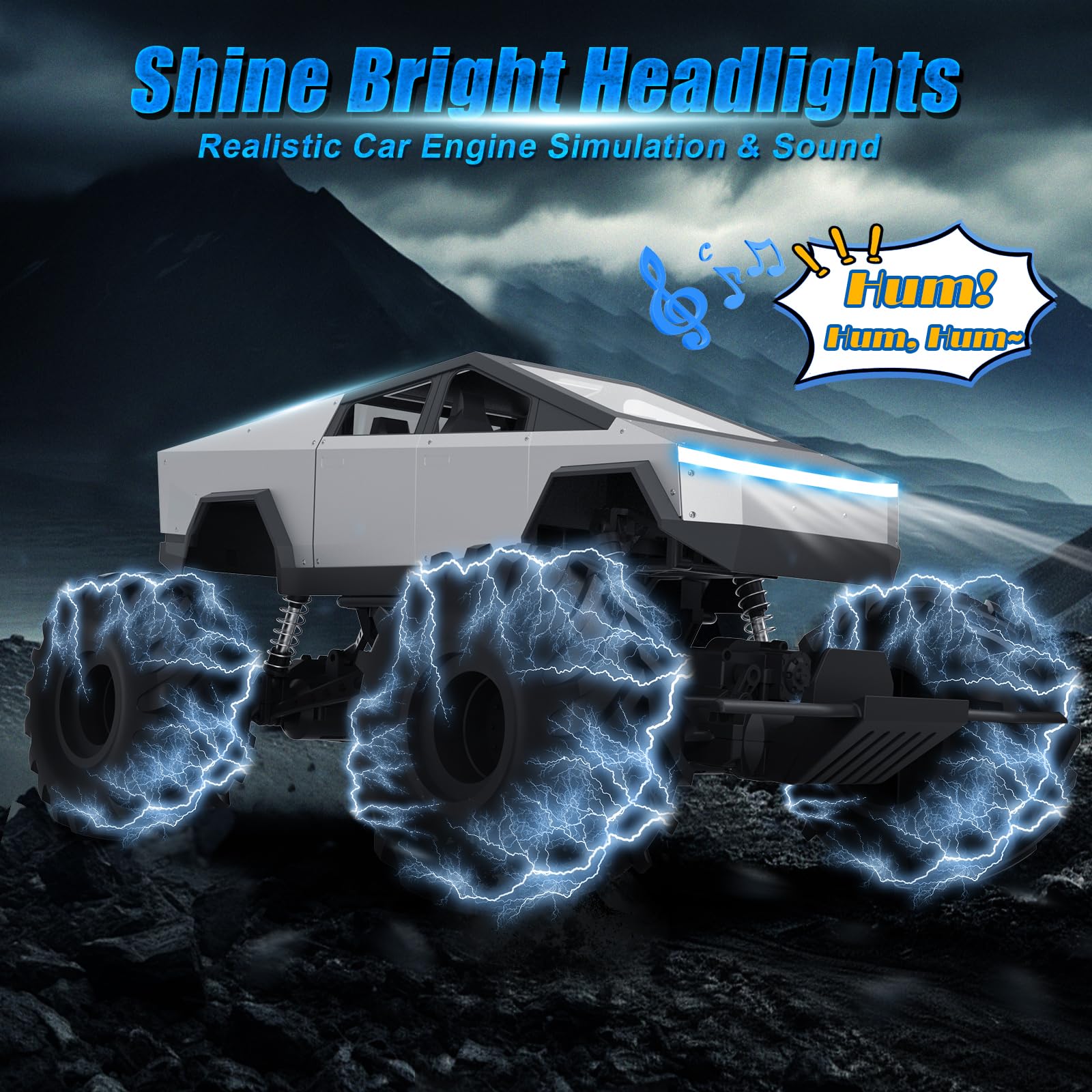 Foto 4 pulgar | Juguete Rc Cybertruck 4wd A Escala 1:8 Con Motores Duales Para Niños - Venta Internacional.