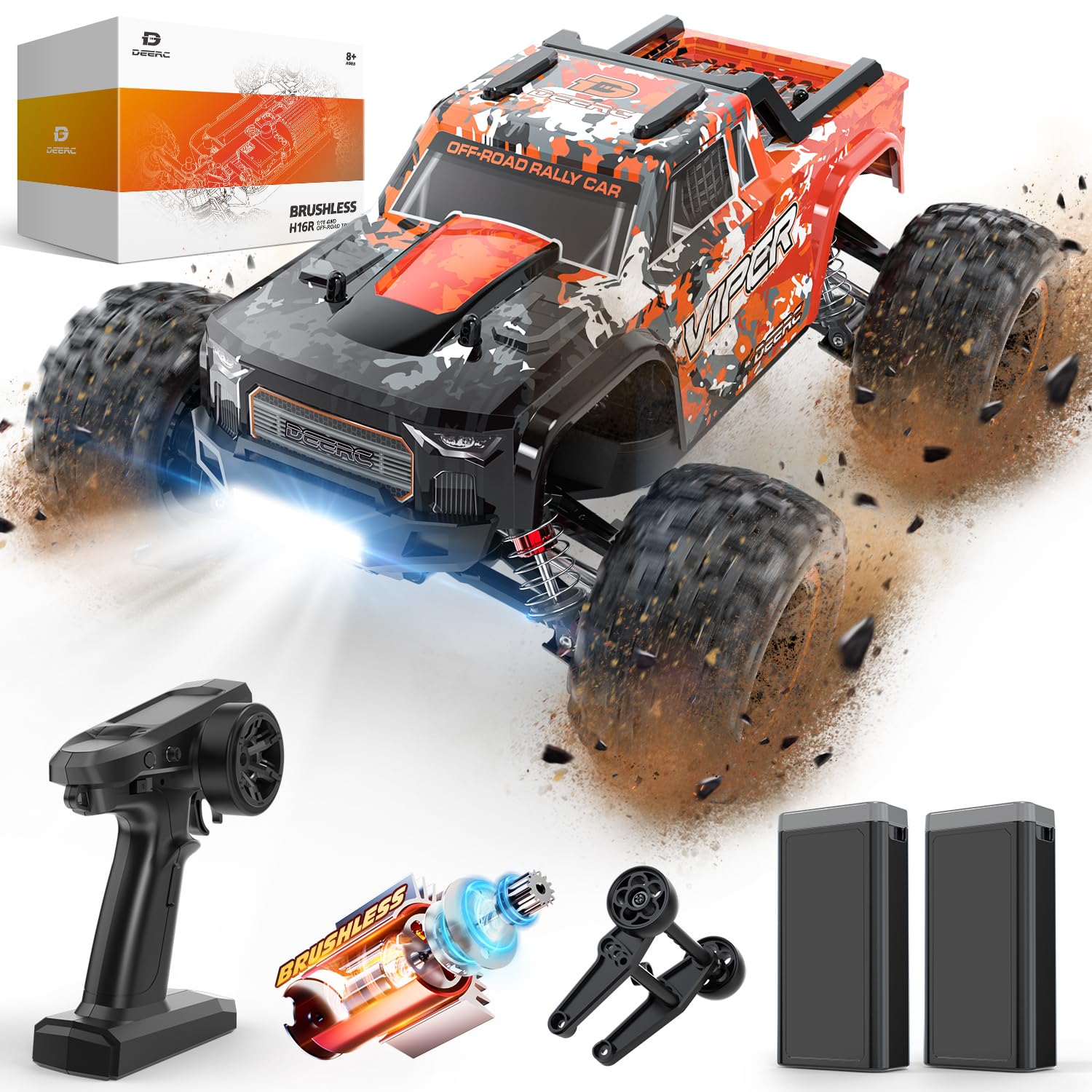 Coche Rc Deerc H16r Sin Escobillas 1:16 52 Km/h 4x4 Rtr Regalo - Venta Internacional.