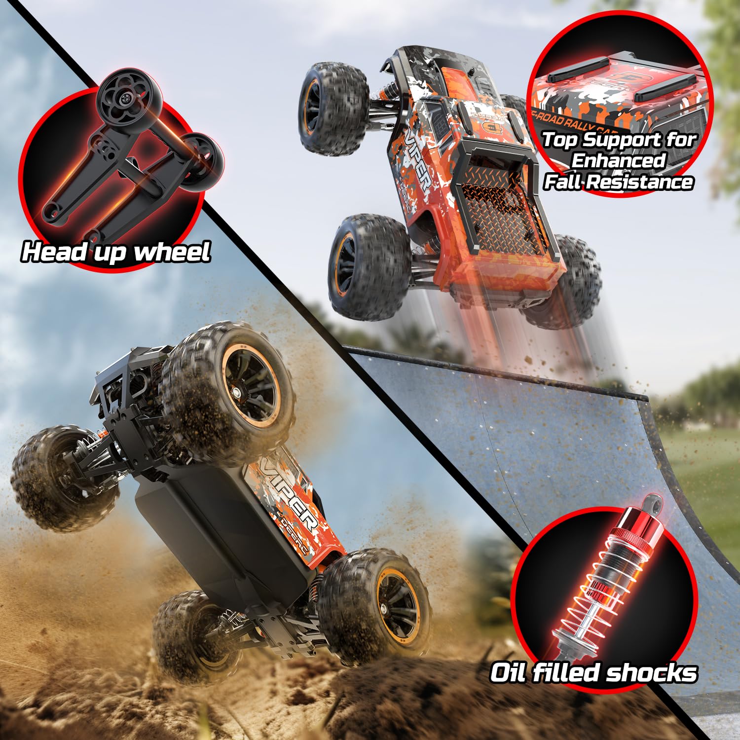 Foto 5 pulgar | Coche Rc Deerc H16r Sin Escobillas 1:16 52 Km/h 4x4 Rtr Regalo - Venta Internacional.