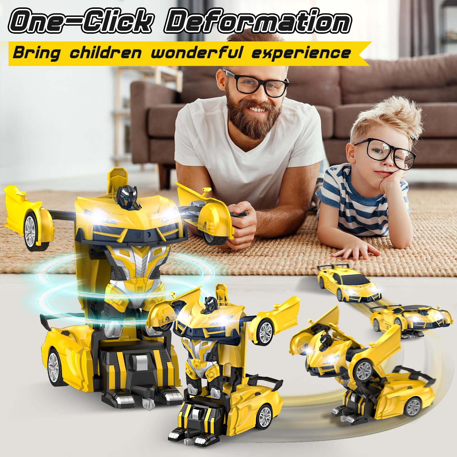 Foto 3 pulgar | Coche Qumcou Transform Robot con Control Remoto Y Faros Delanteros Geniales - Venta Internacional