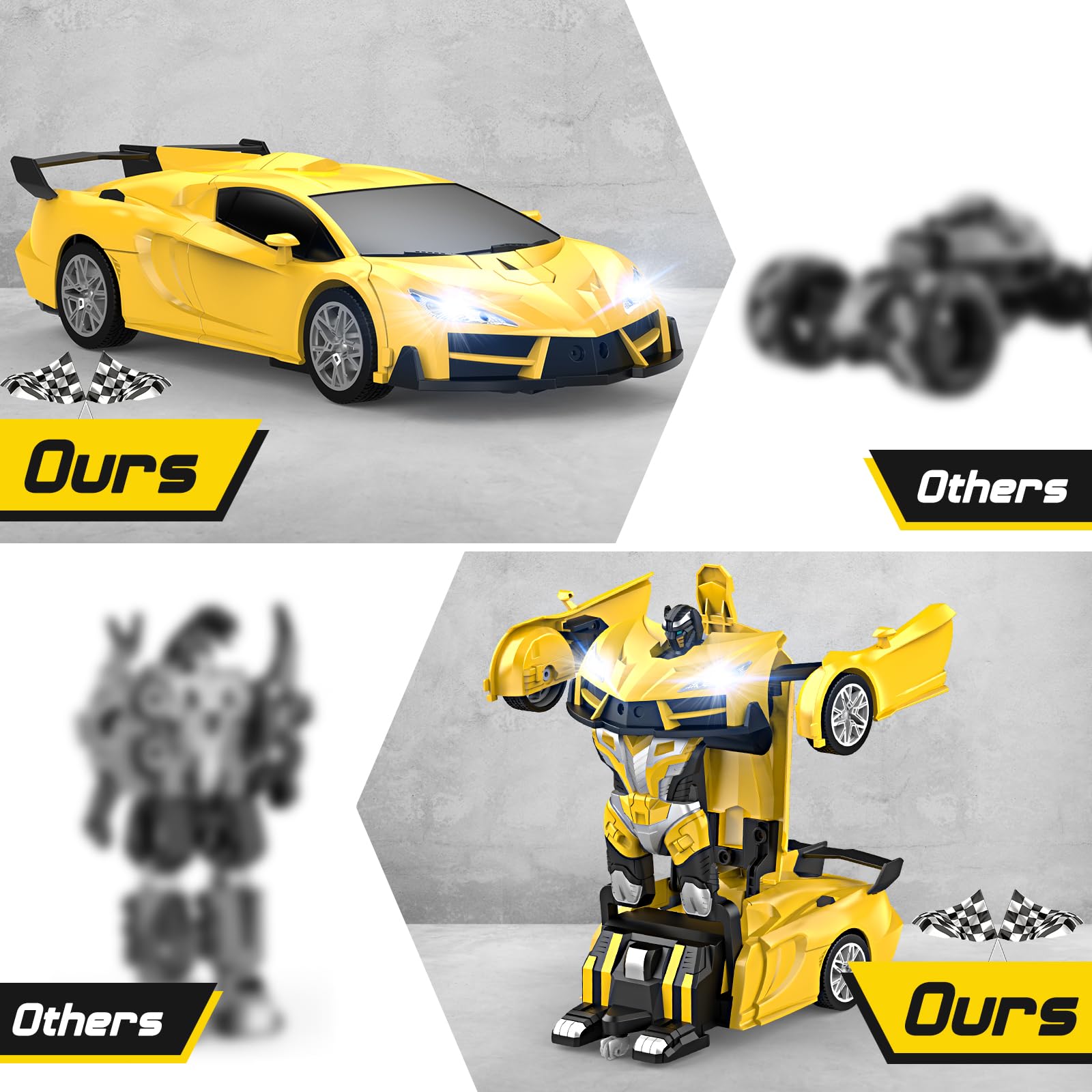 Foto 6 pulgar | Coche Qumcou Transform Robot con Control Remoto Y Faros Delanteros Geniales - Venta Internacional