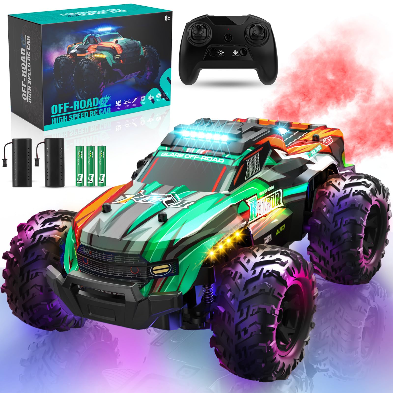 Coche A Control Remoto Bluejay 1:16 Todo Terreno Rc Con Led - Venta Internacional.