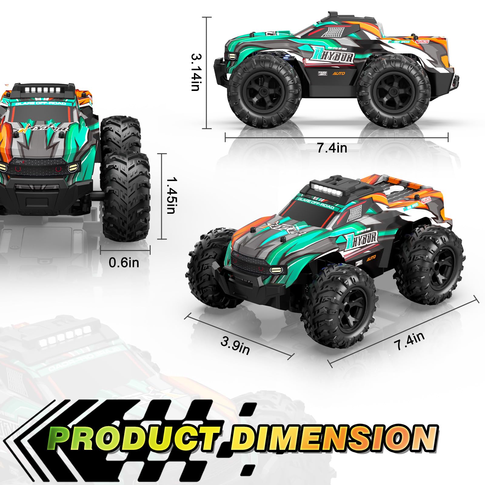 Foto 6 | Coche A Control Remoto Bluejay 1:16 Todo Terreno Rc Con Led - Venta Internacional.