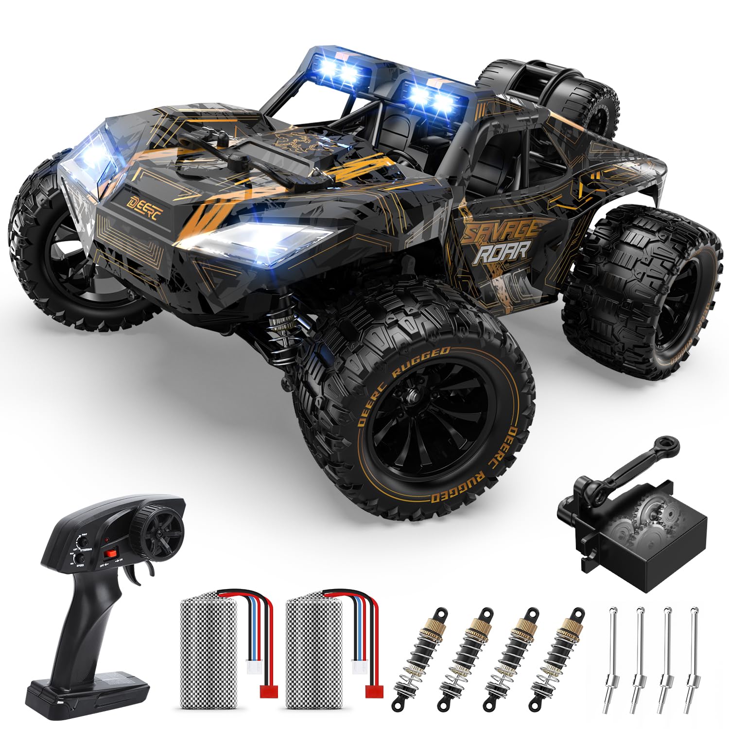 Coche RC Deerc 1:14 Todoterreno de 40 km/h con Faros Led - Venta Internacional $3,348