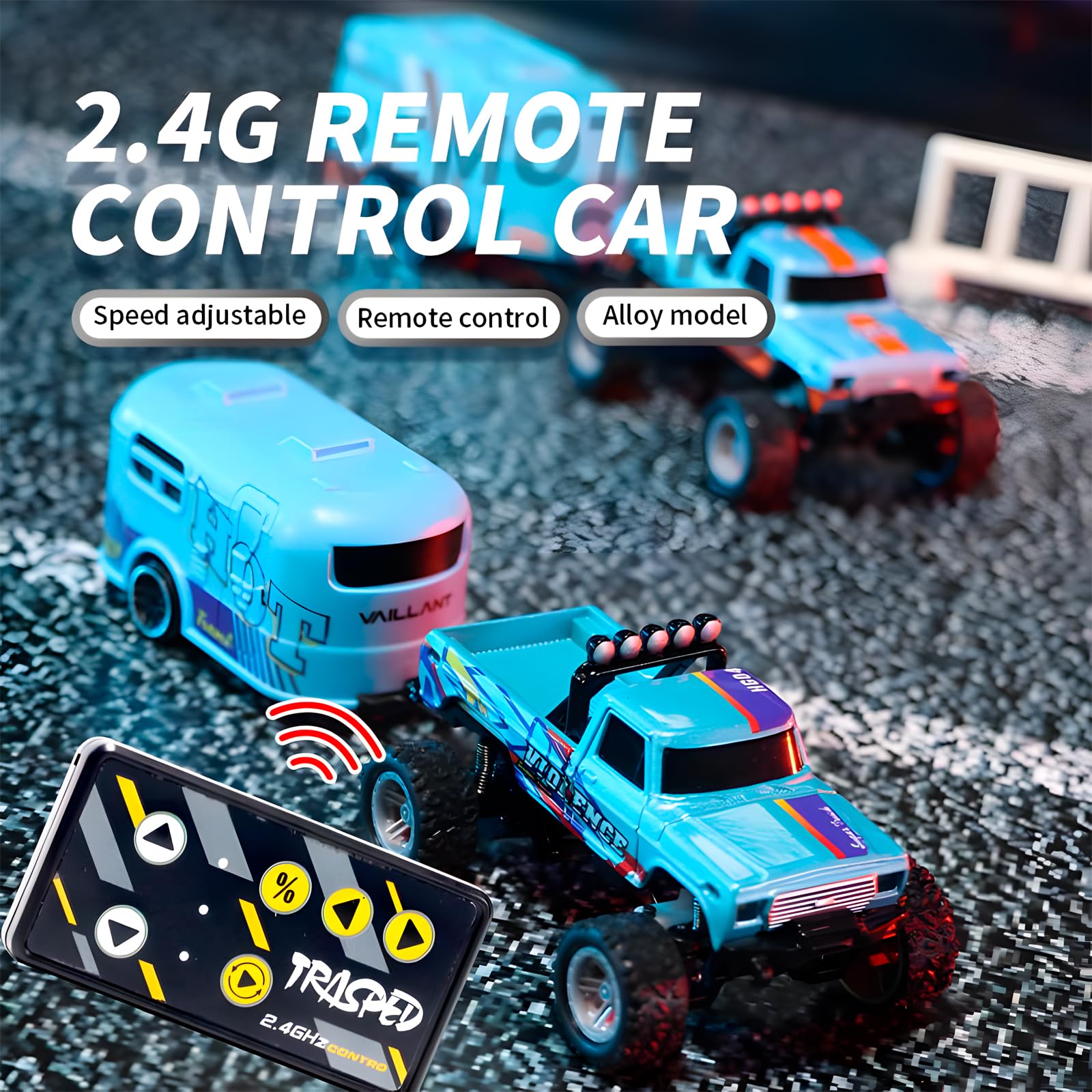 Foto 3 pulgar | Rc Monster Truck Flashstar Mini A Escala 1:64 Con Luces Rosas - Venta Internacional.