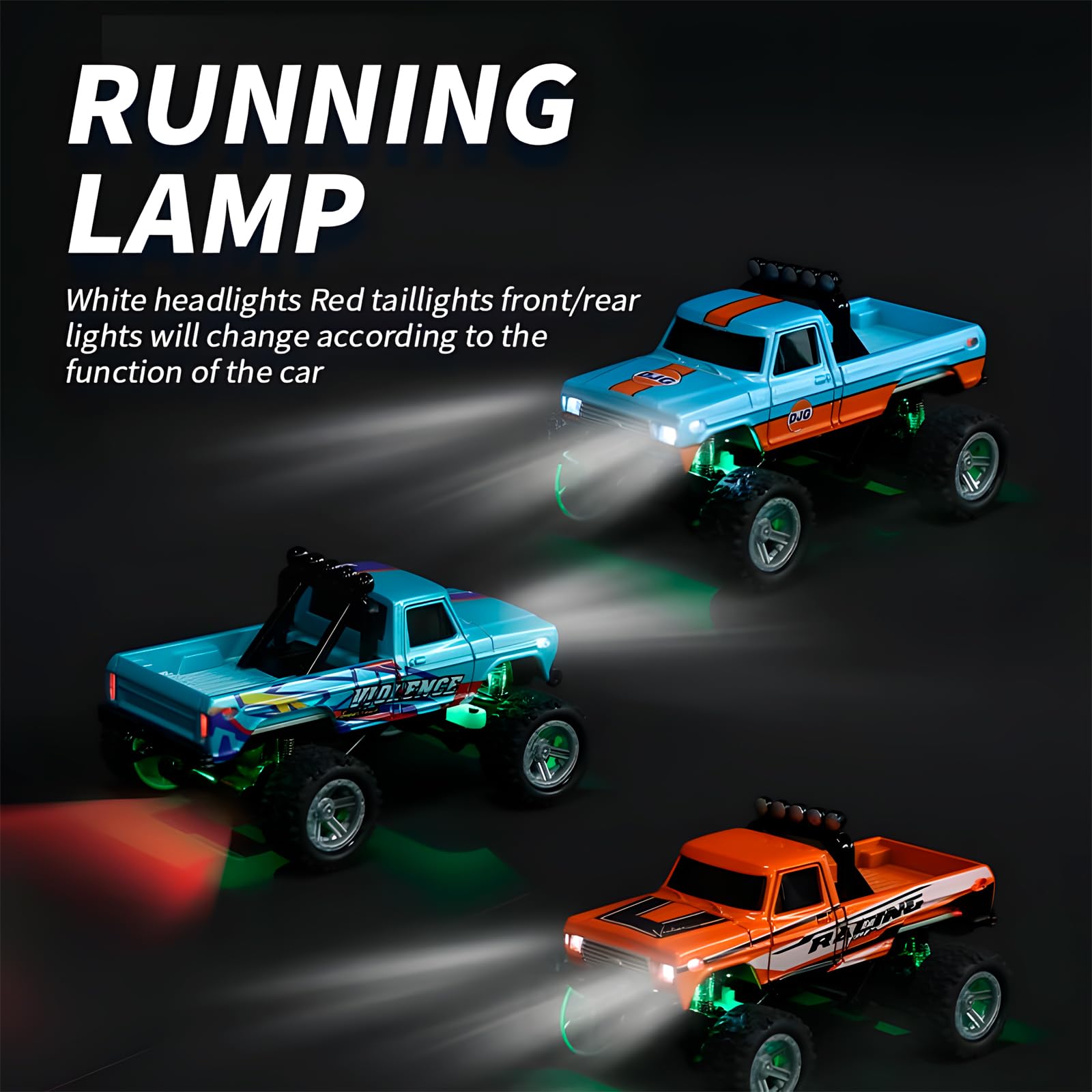 Foto 4 pulgar | Rc Monster Truck Flashstar Mini A Escala 1:64 Con Luces Rosas - Venta Internacional.