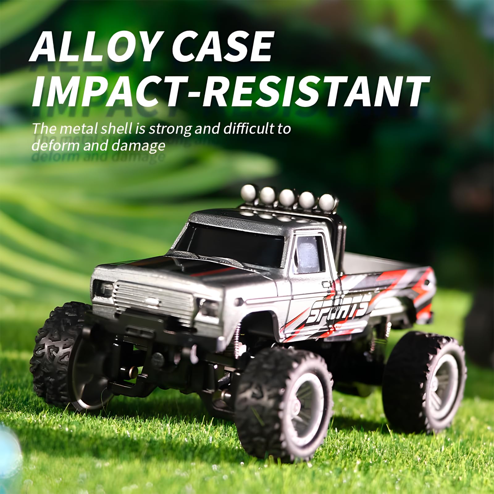 Foto 7 pulgar | Rc Monster Truck Flashstar Mini A Escala 1:64 Con Luces Rosas - Venta Internacional.