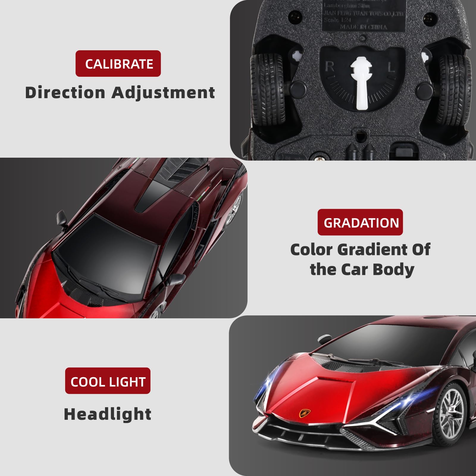 Foto 4 pulgar | Coche Teledirigido Miebely Lamboghini Sián Escala 1:24 3,7 V 500 Mah - Venta Internacional.