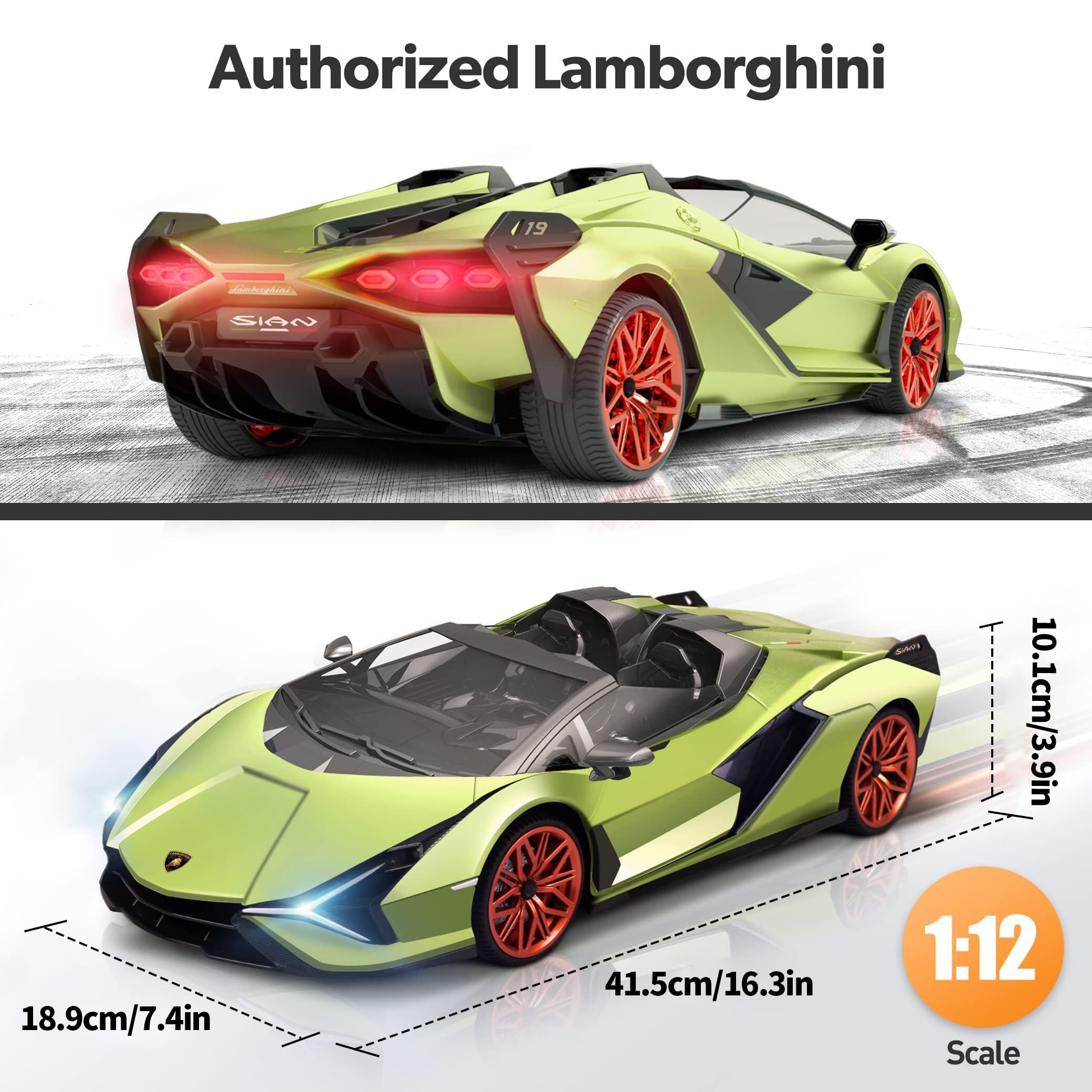 Foto 5 pulgar | Coche A Control Remoto Miebely Lamborghini Escala 1:12 Verde - Venta Internacional
