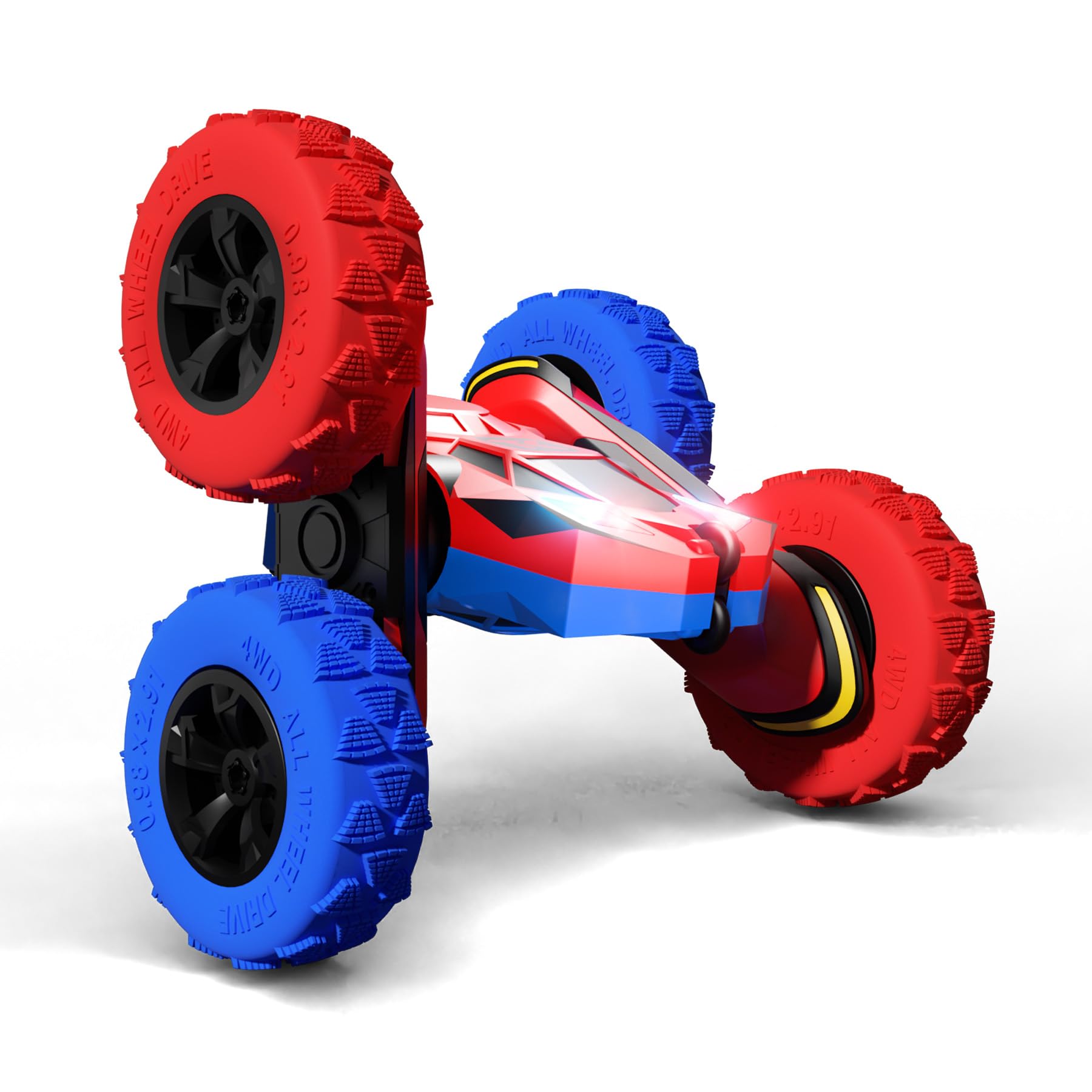 Foto 3 pulgar | Control Remoto RC Stunt Car Threeking Doble Cara Rojo y Azul - Venta Internacional