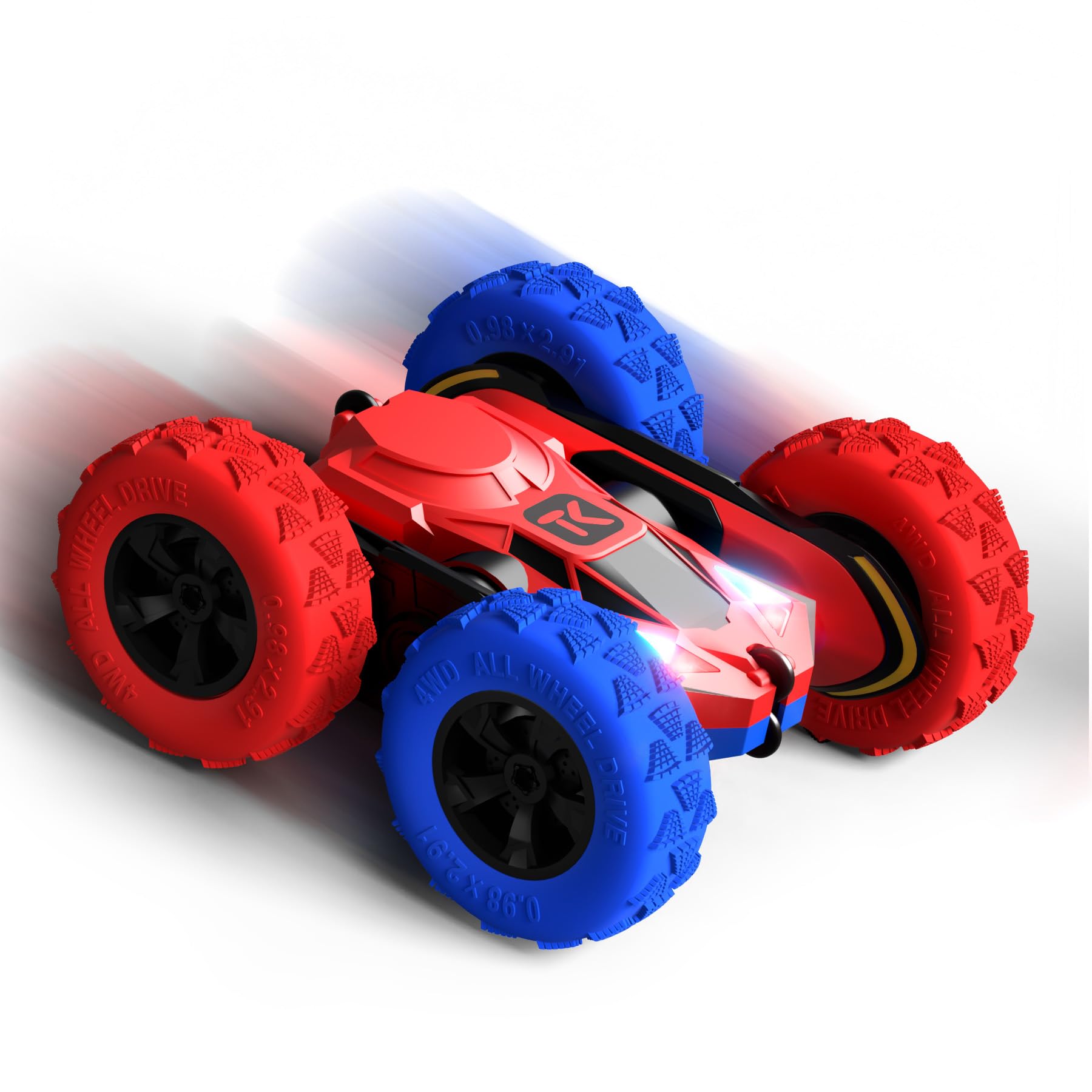 Foto 4 pulgar | Control Remoto RC Stunt Car Threeking Doble Cara Rojo y Azul - Venta Internacional