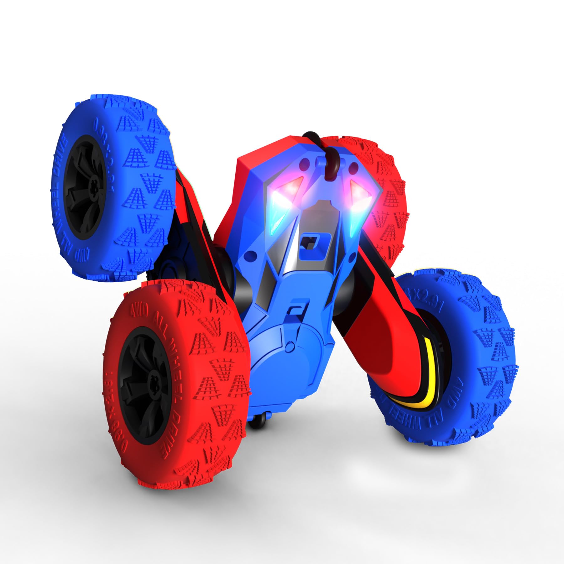 Foto 5 pulgar | Control Remoto RC Stunt Car Threeking Doble Cara Rojo y Azul - Venta Internacional