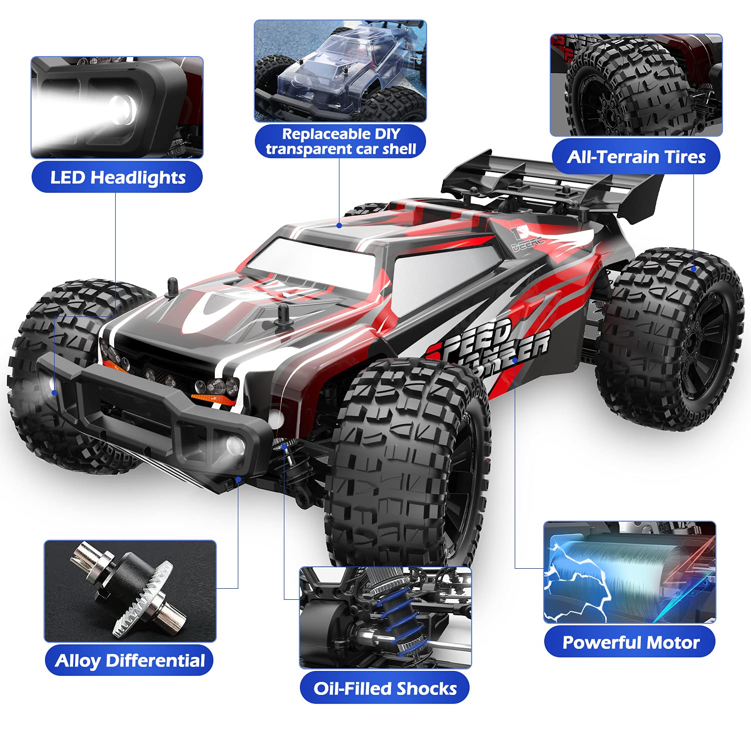 Foto 4 | Carcasa Extra Para Coche Rc Deerc 9206e Diy, Escala 1:10, 48 Km/h O Más - Venta Internacional.