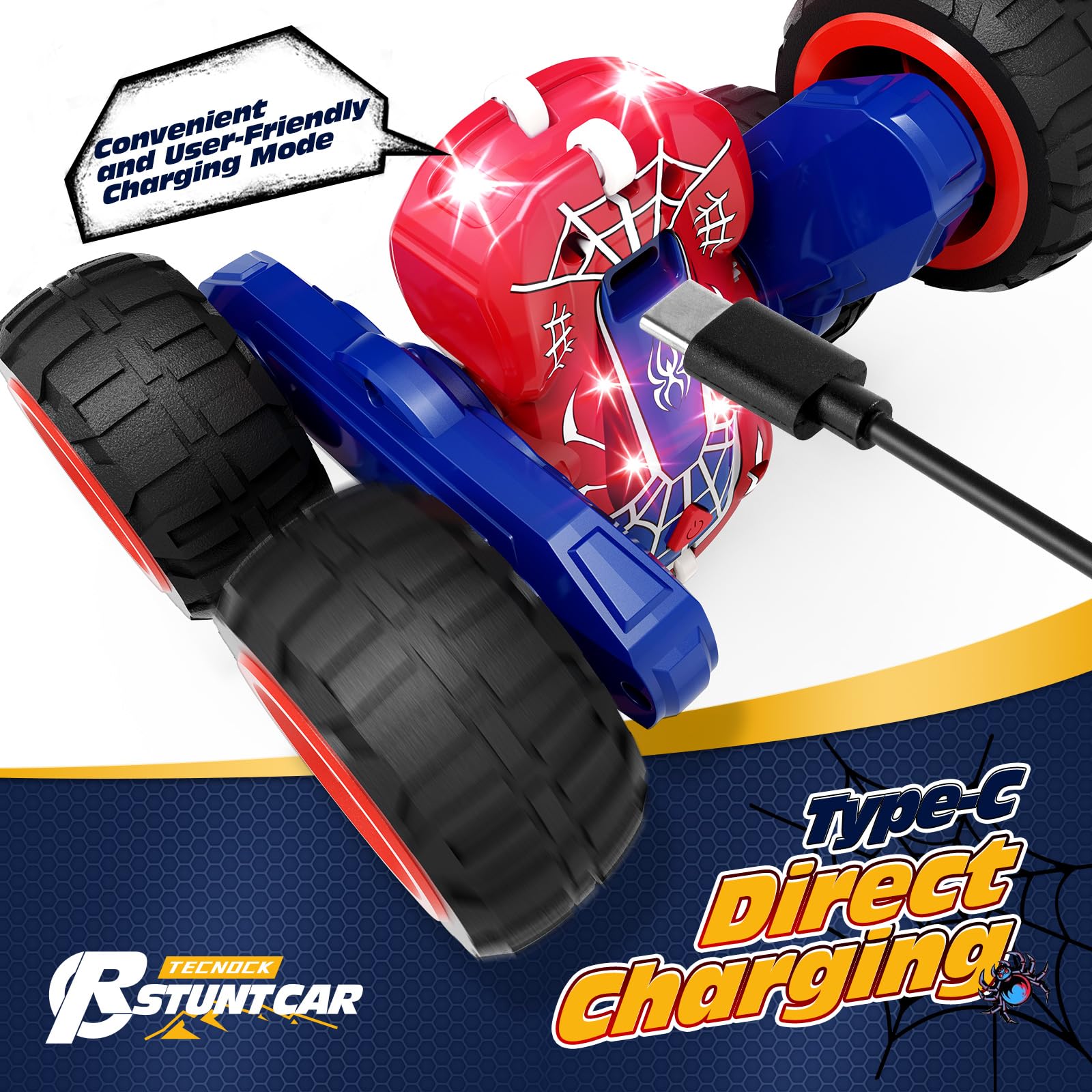 Foto 3 | Coche Tecnock Spider 4wd Con Control Remoto Para Niños Con Carga Tipo C - Venta Internacional.