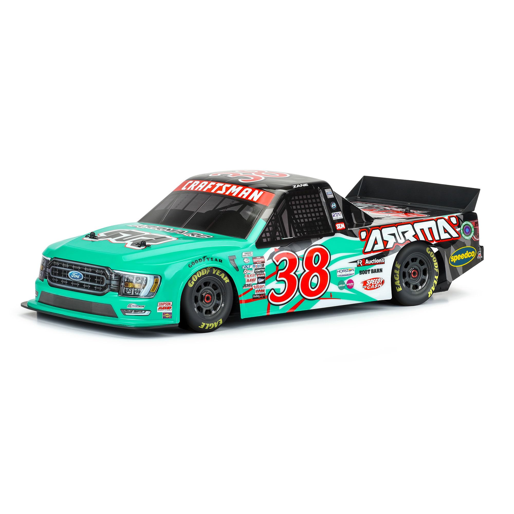 Foto 6 pulgar | Carro Rc Arrma 2023 Le No.38 F150 Nascar Trek Body Teal Infractn 6s - Venta Internacional.