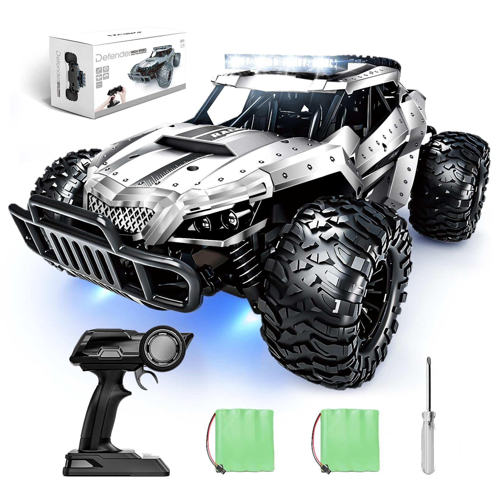Control Remoto Rc Car Tecnock A Escala 1/16, 20 Km/h, Plateado - Venta Internacional.