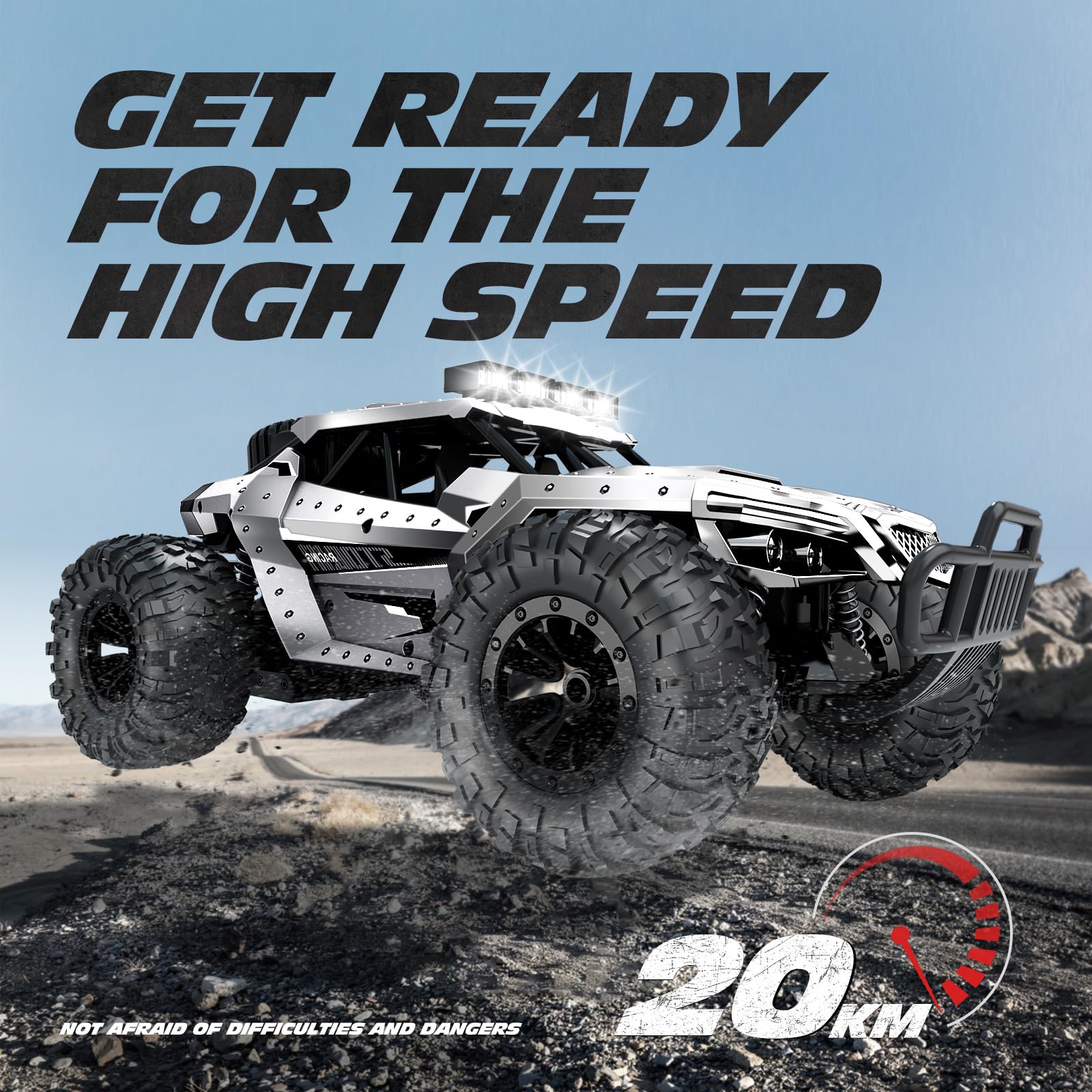 Foto 3 pulgar | Control Remoto Rc Car Tecnock A Escala 1/16, 20 Km/h, Plateado - Venta Internacional.