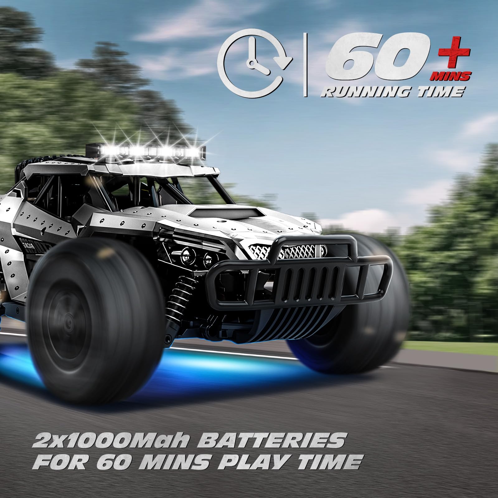 Foto 4 pulgar | Control Remoto Rc Car Tecnock A Escala 1/16, 20 Km/h, Plateado - Venta Internacional.
