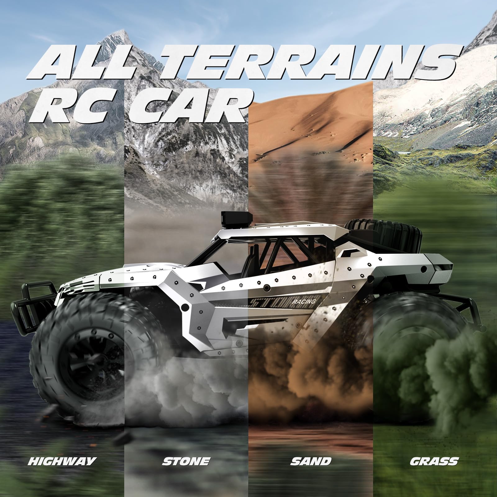Foto 5 | Control Remoto Rc Car Tecnock A Escala 1/16, 20 Km/h, Plateado - Venta Internacional.