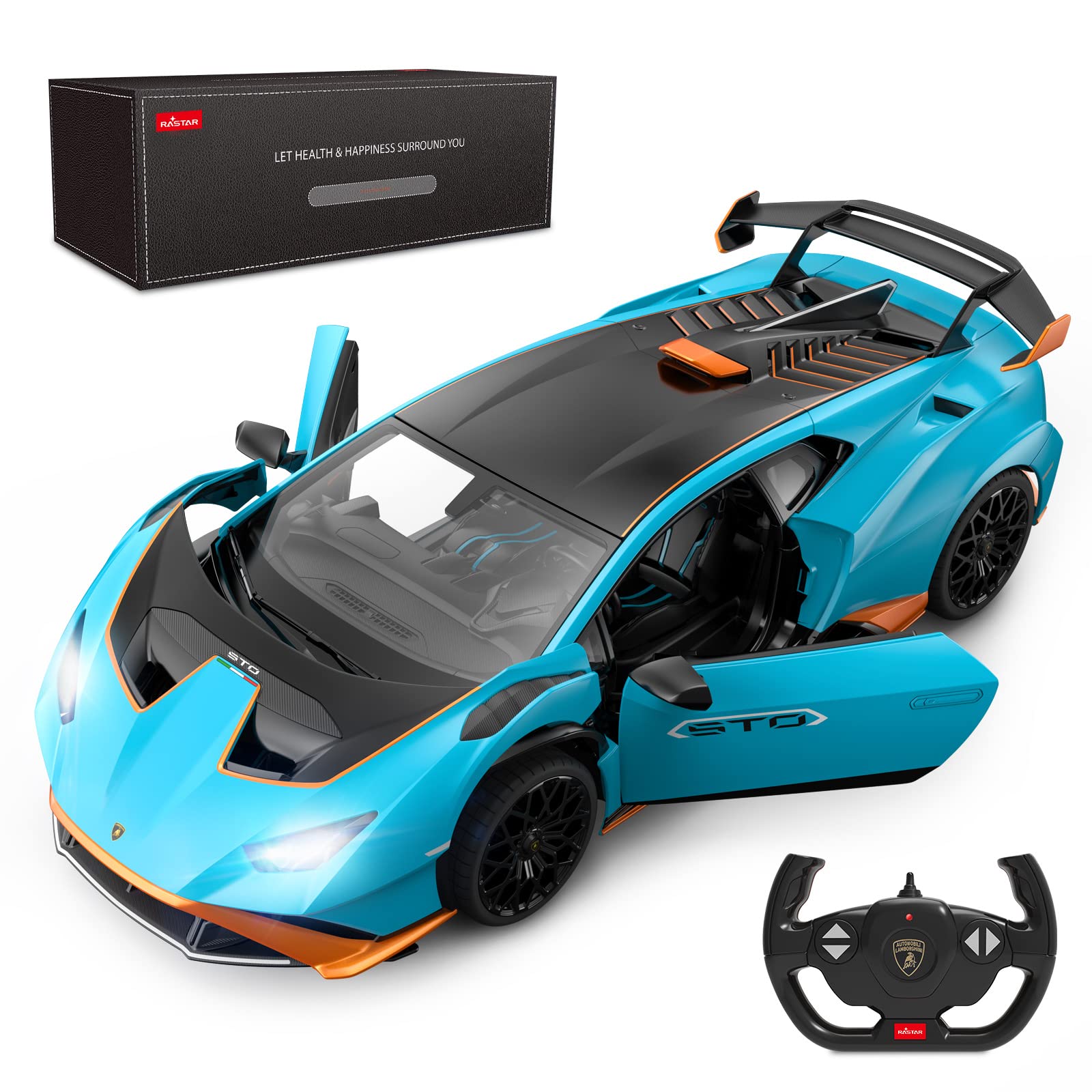Coche A Control Remoto Rastar Lamborghini Huracán Sto 1/14 Blue - Venta Internacional.