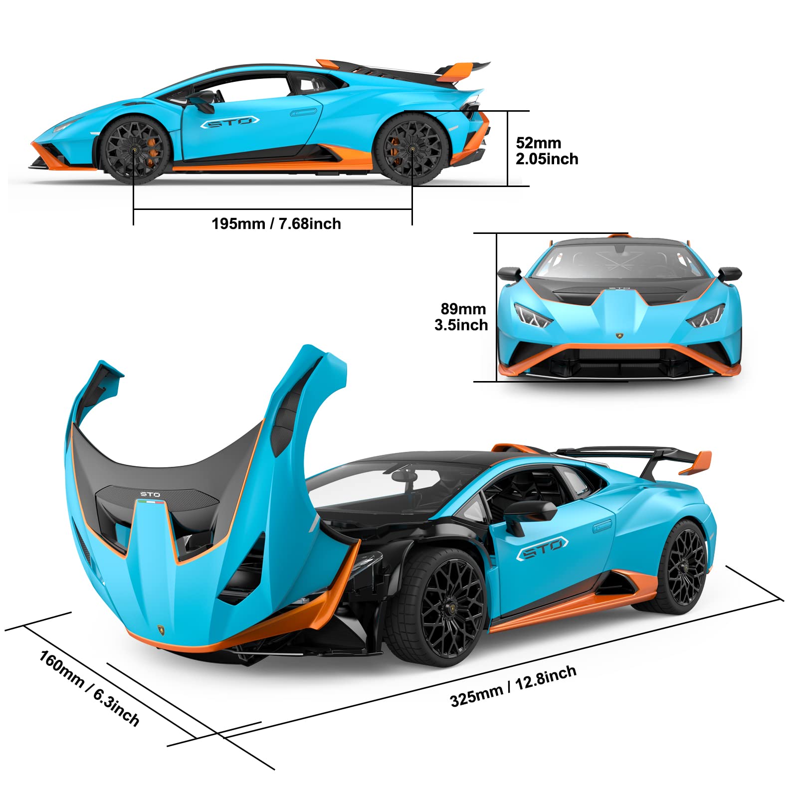 Foto 5 pulgar | Coche A Control Remoto Rastar Lamborghini Huracán Sto 1/14 Blue - Venta Internacional.