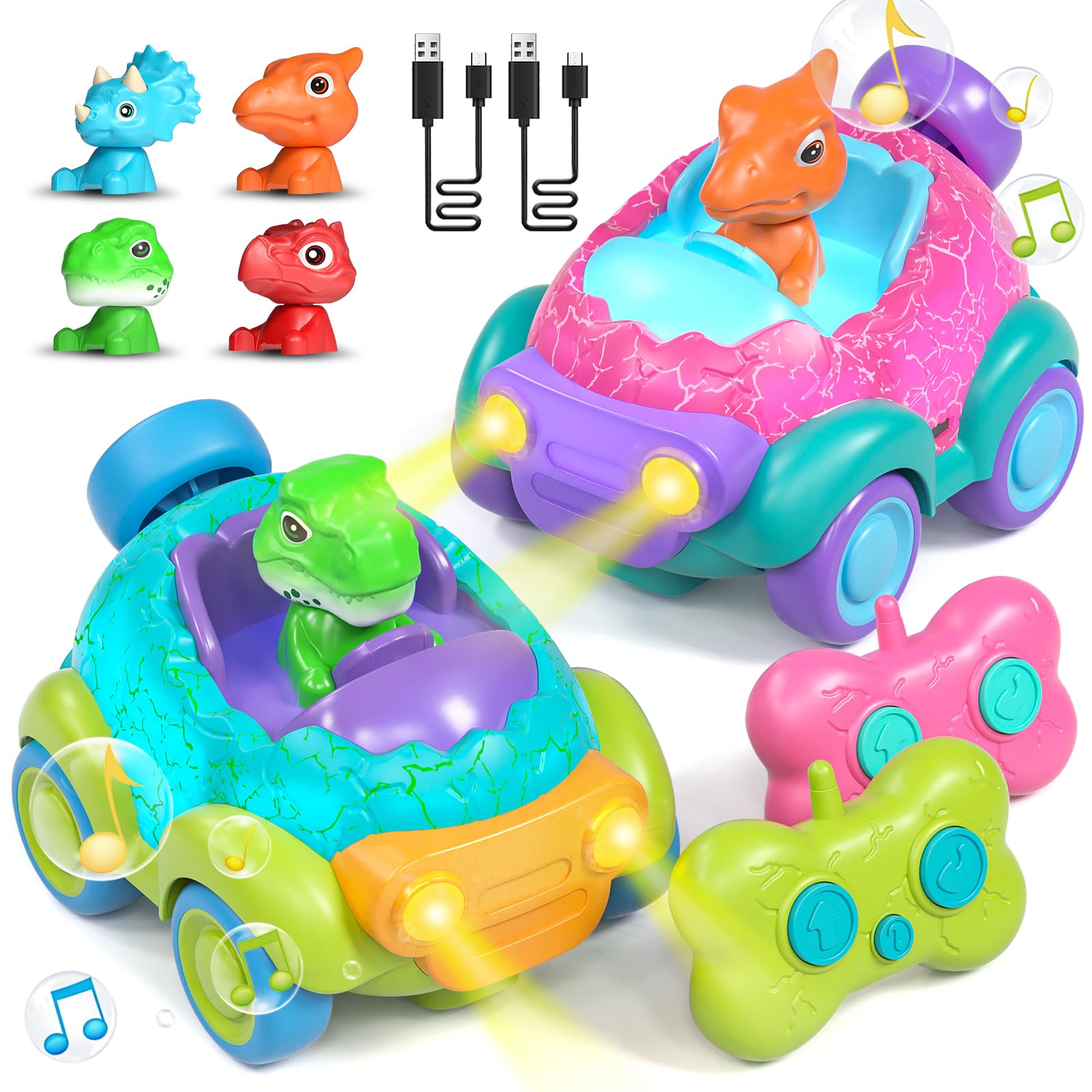Juguete De Dinosaurio Lehoo Castle Girl Con Control Remoto Para Coche, Paquete De 2 - Venta Internacional.